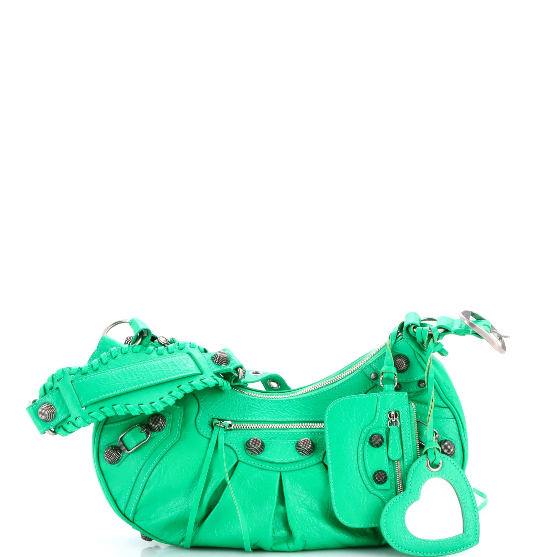 Le Cagole Giant Studs Shoulder Bag Leather Small