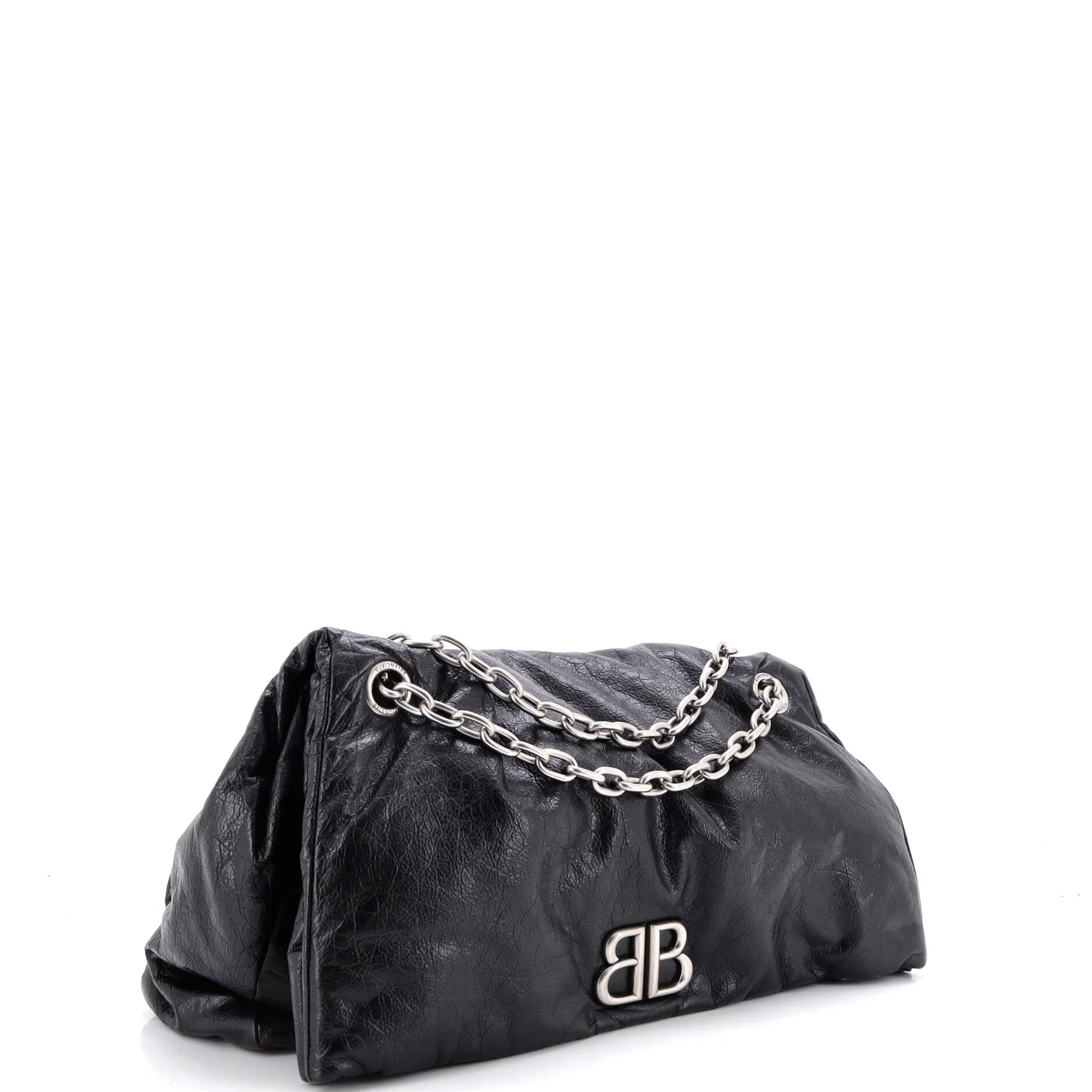 Monaco Chain Flap Shoulder Bag Leather Large - Image 2