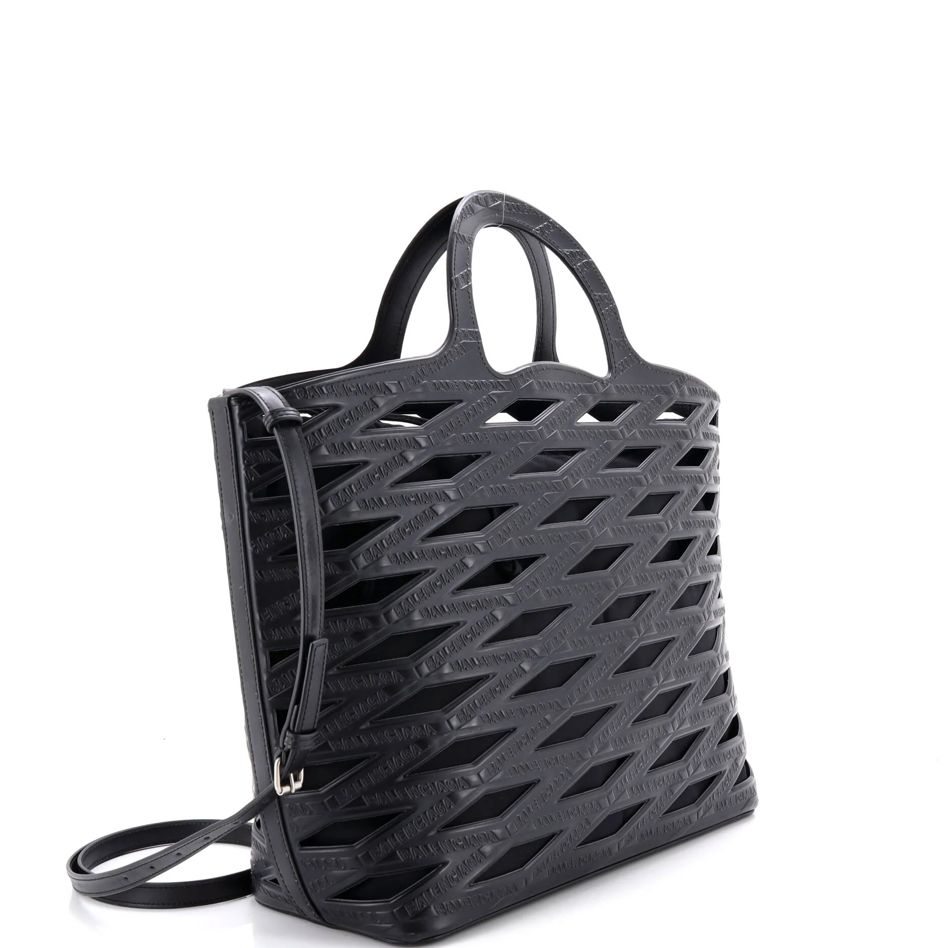 Neo Basket Bag Cutout Embossed Leather Large - Image 3