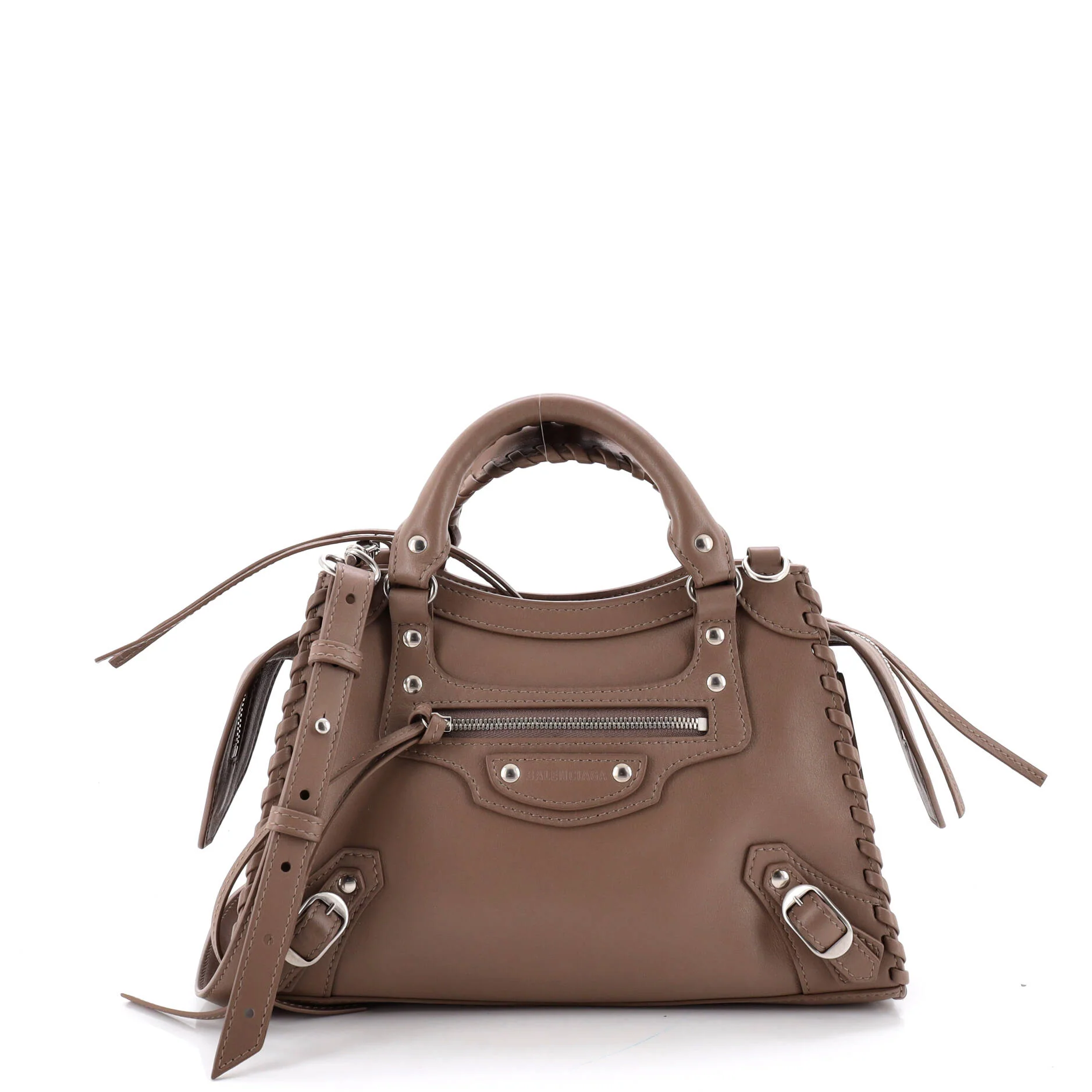 Neo Classic City Bag Leather with Whipstitch Detail XS