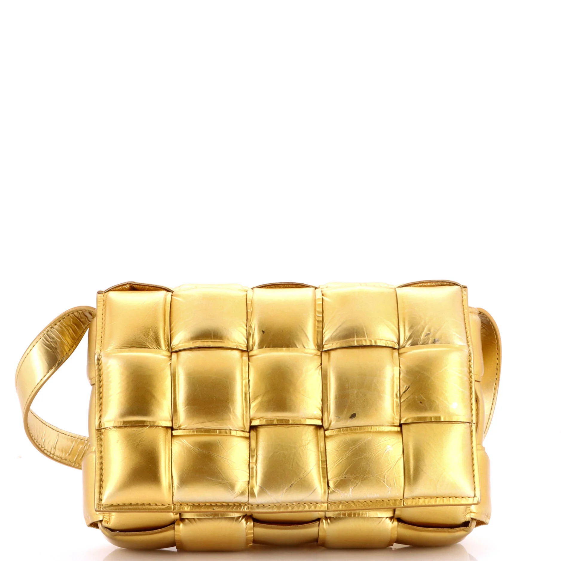 Cassette Crossbody Bag Padded Maxi Intrecciato Leather