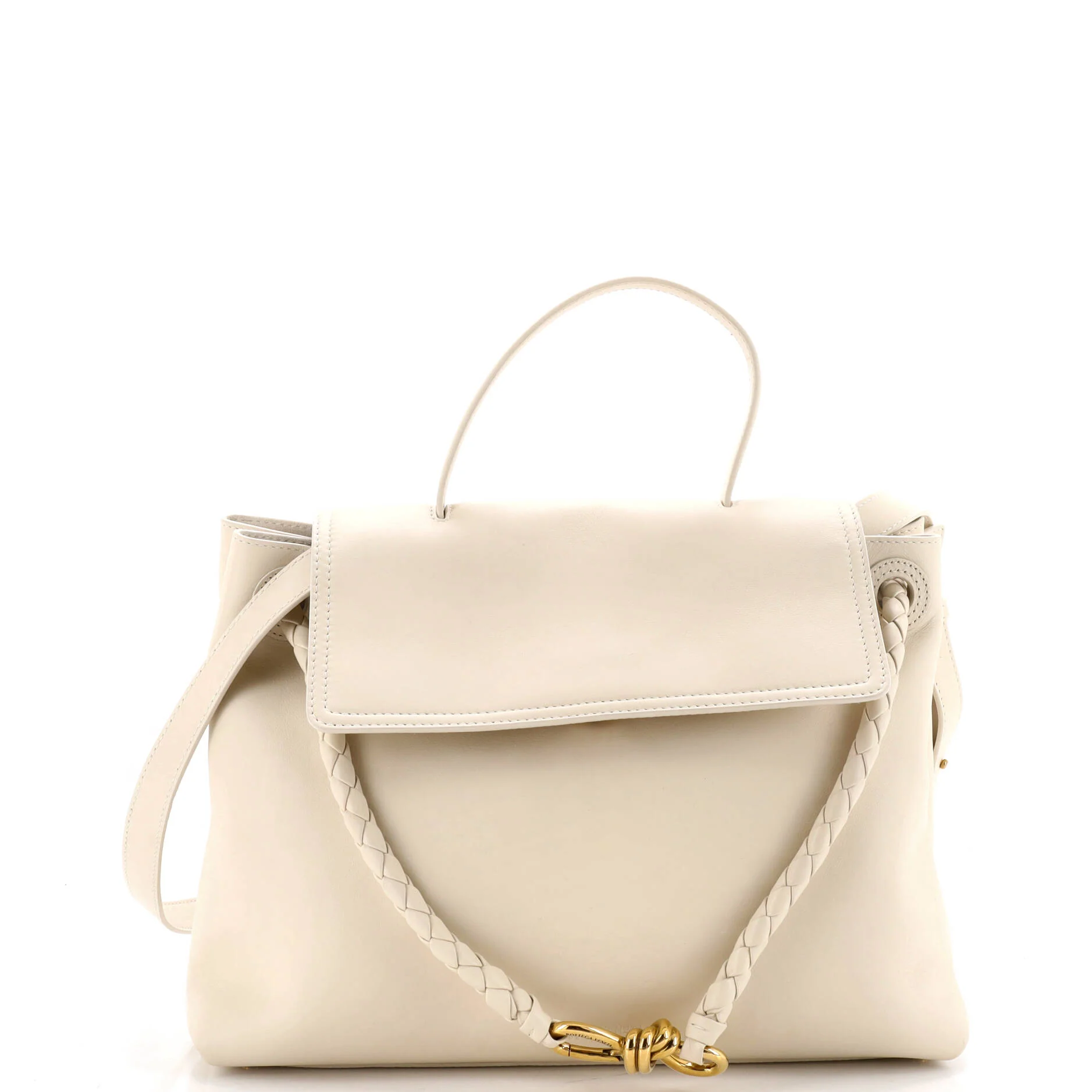 Ciao Ciao Top Handle Bag Leather with Intrecciato Detail Medium