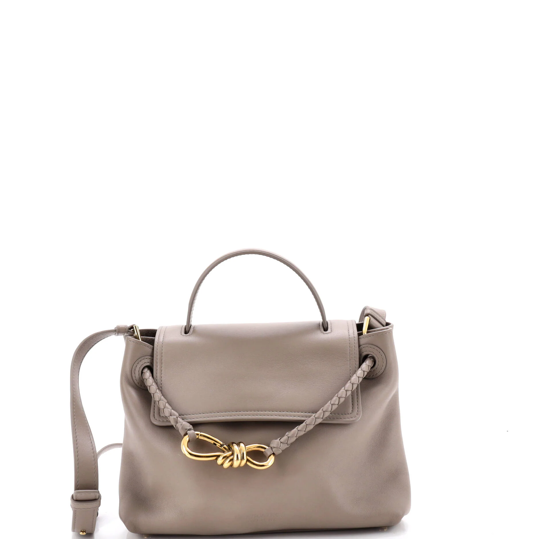 Ciao Ciao Top Handle Bag Leather with Intrecciato Detail Small
