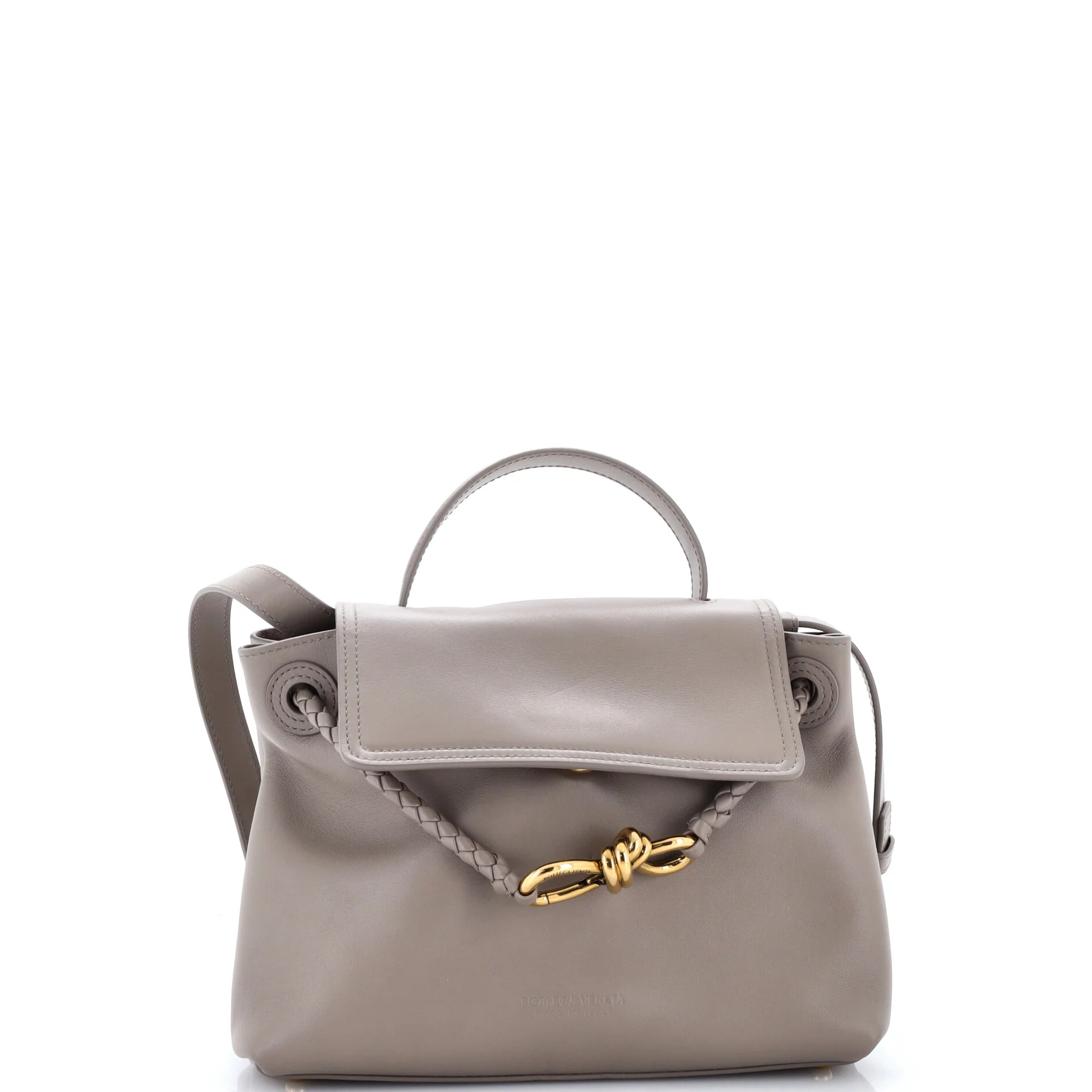 Ciao Ciao Top Handle Bag Leather with Intrecciato Detail Small