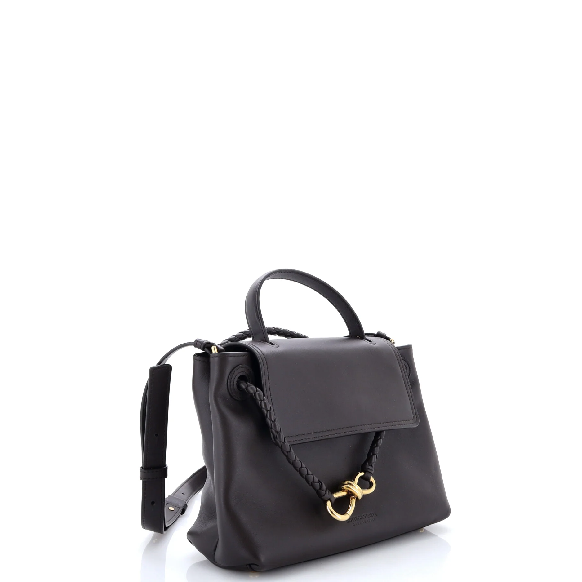 Ciao Ciao Top Handle Bag Leather with Intrecciato Detail Small - Image 2