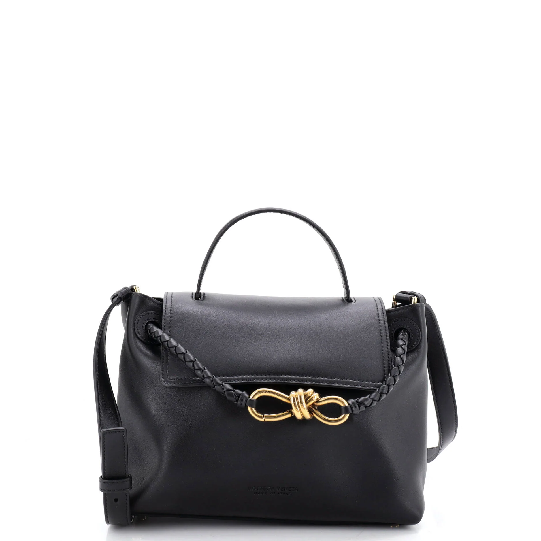 Ciao Ciao Top Handle Bag Leather with Intrecciato Detail Small