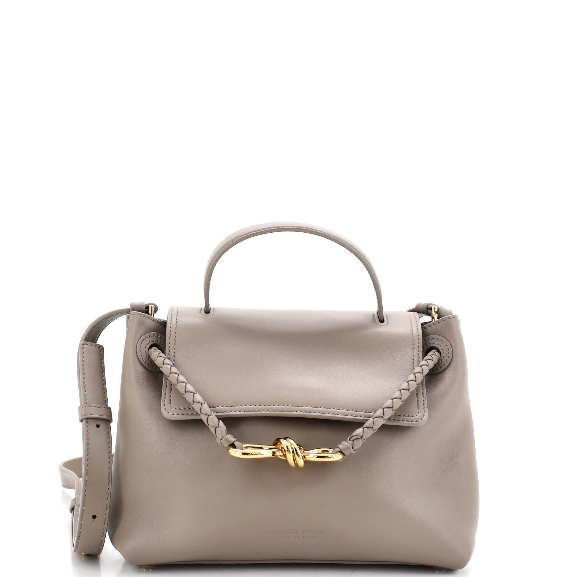 Ciao Ciao Top Handle Bag Leather with Intrecciato Detail Small