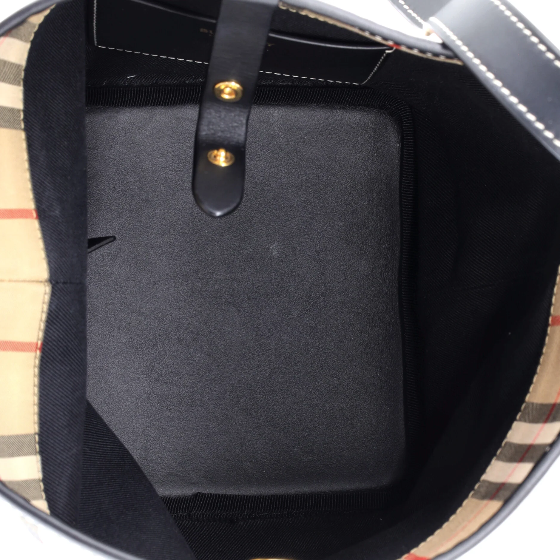 Ashby Bucket Bag Vintage Check Canvas with Leather Mini - Image 5