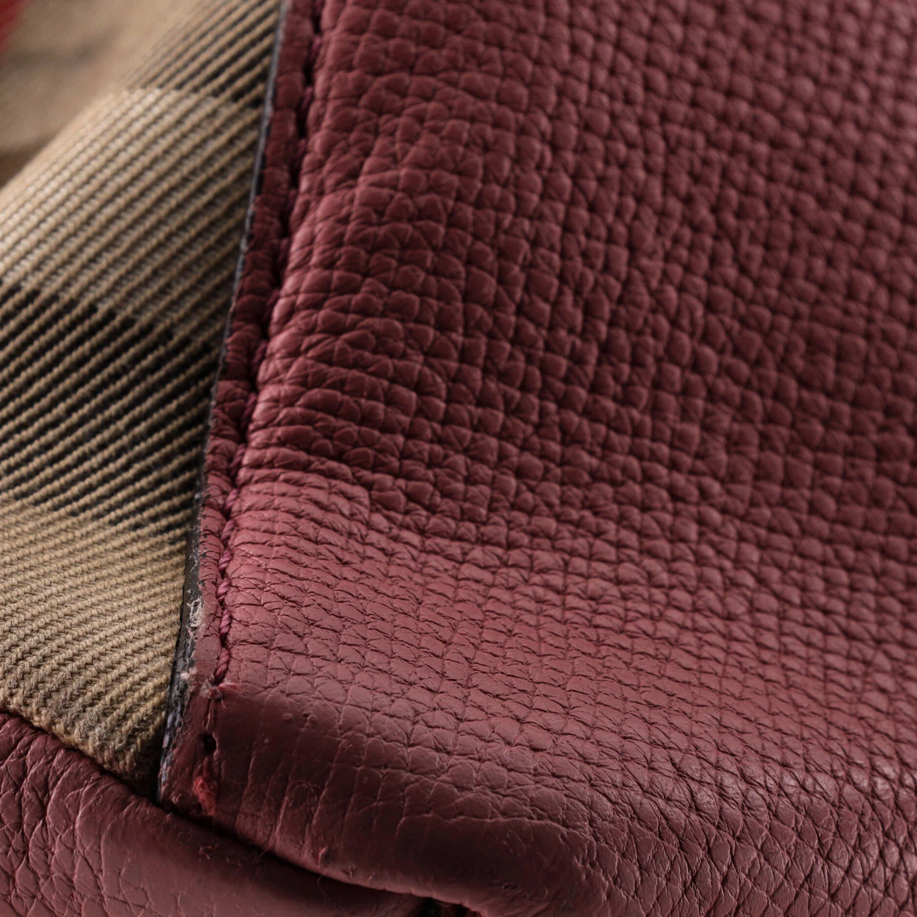 Banner Tote Leather and House Check Canvas Medium - Image 6