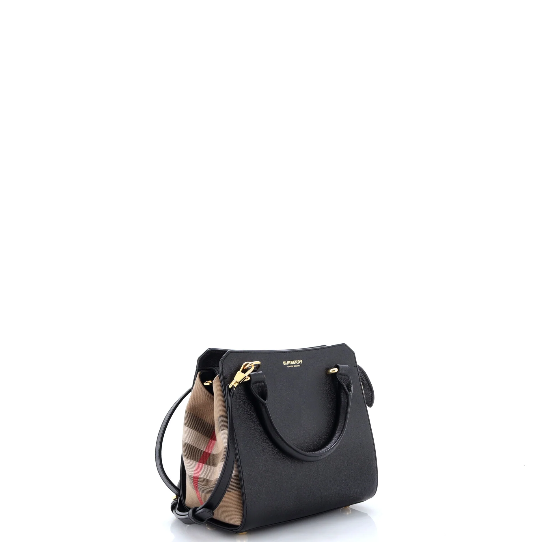 Banwell Tote Leather and House Check Canvas Mini - Image 2