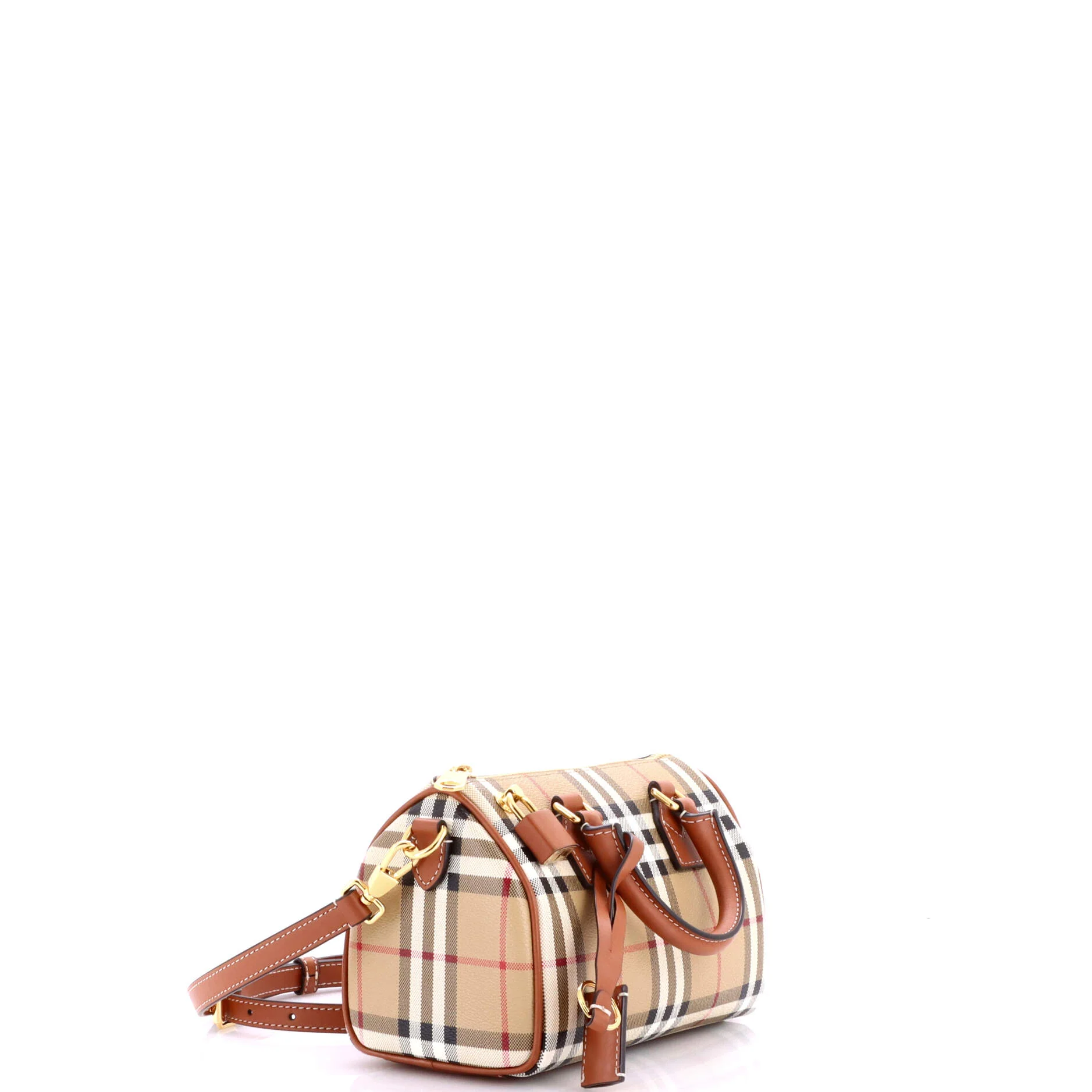 Bowling Bag Vintage Check Coated Canvas Mini - Image 2