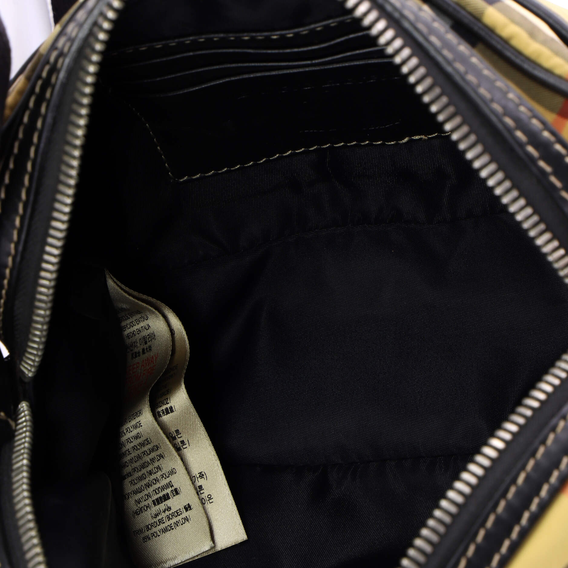 Front Pocket Crossbody Bag Vintage Check Canvas - Image 10
