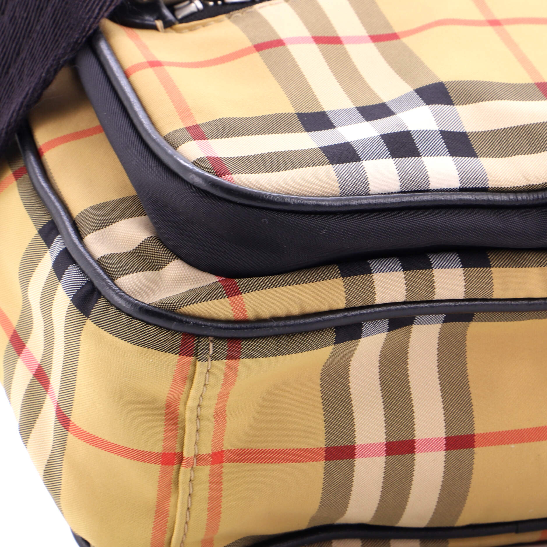 Front Pocket Crossbody Bag Vintage Check Canvas - Image 11