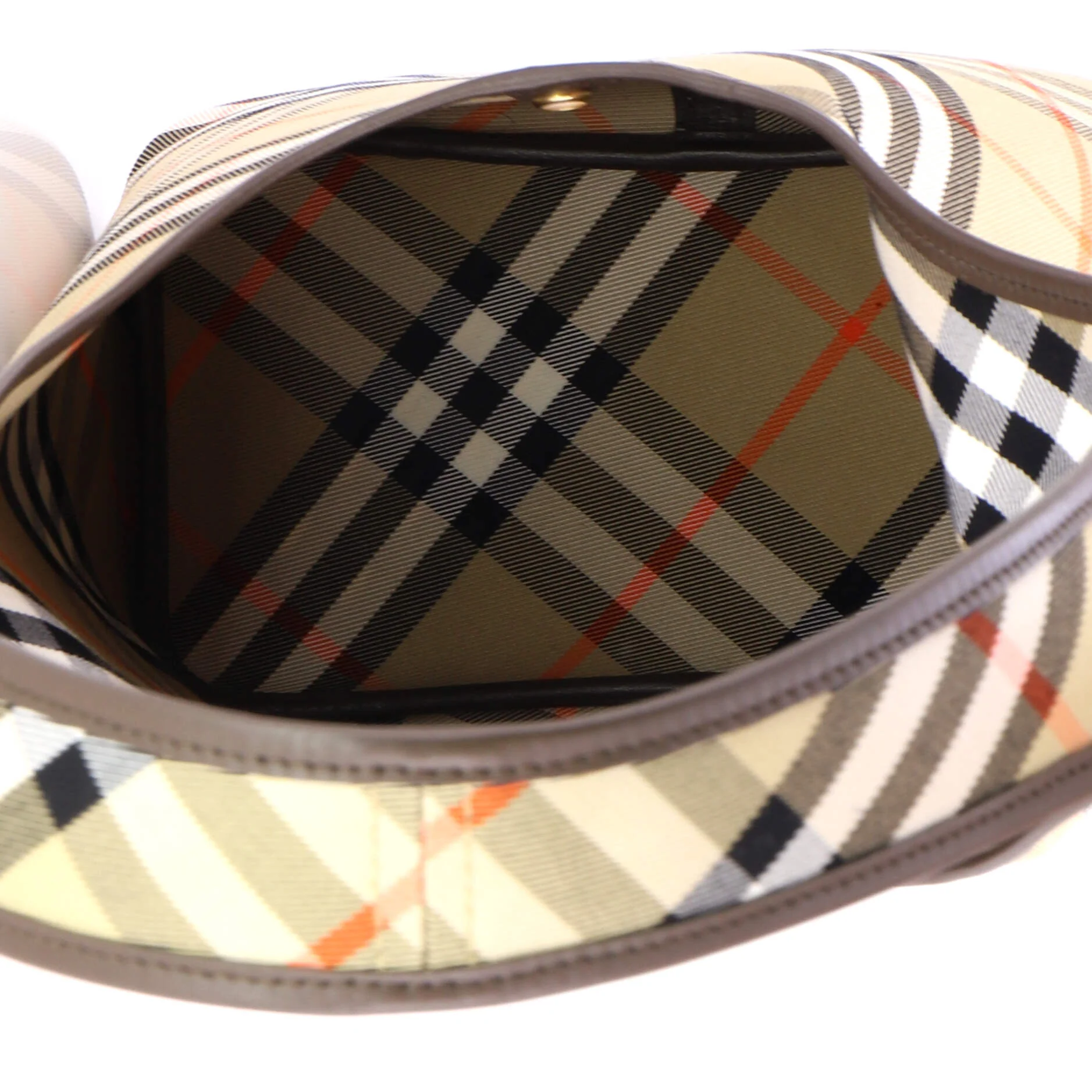 Hobo Shoulder Bag Vintage Check Canvas Small - Image 5