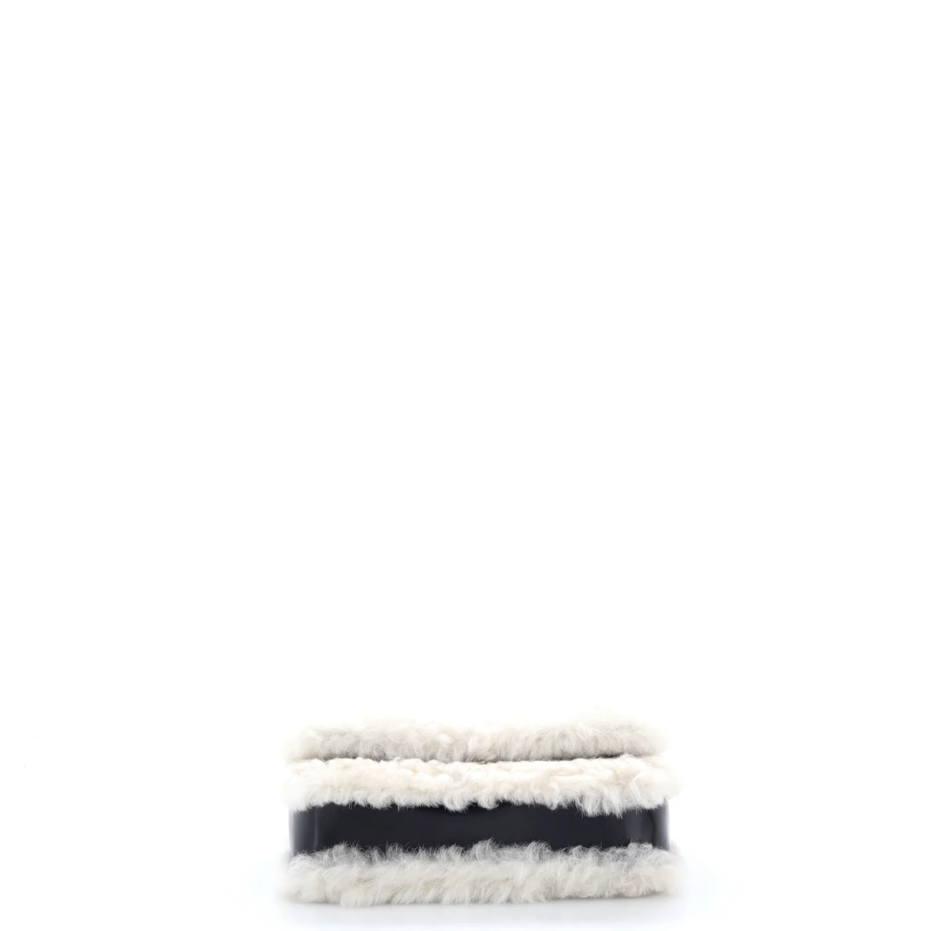 Lola Shoulder Bag Printed Coated Canvas with Shearling Small - Image 4