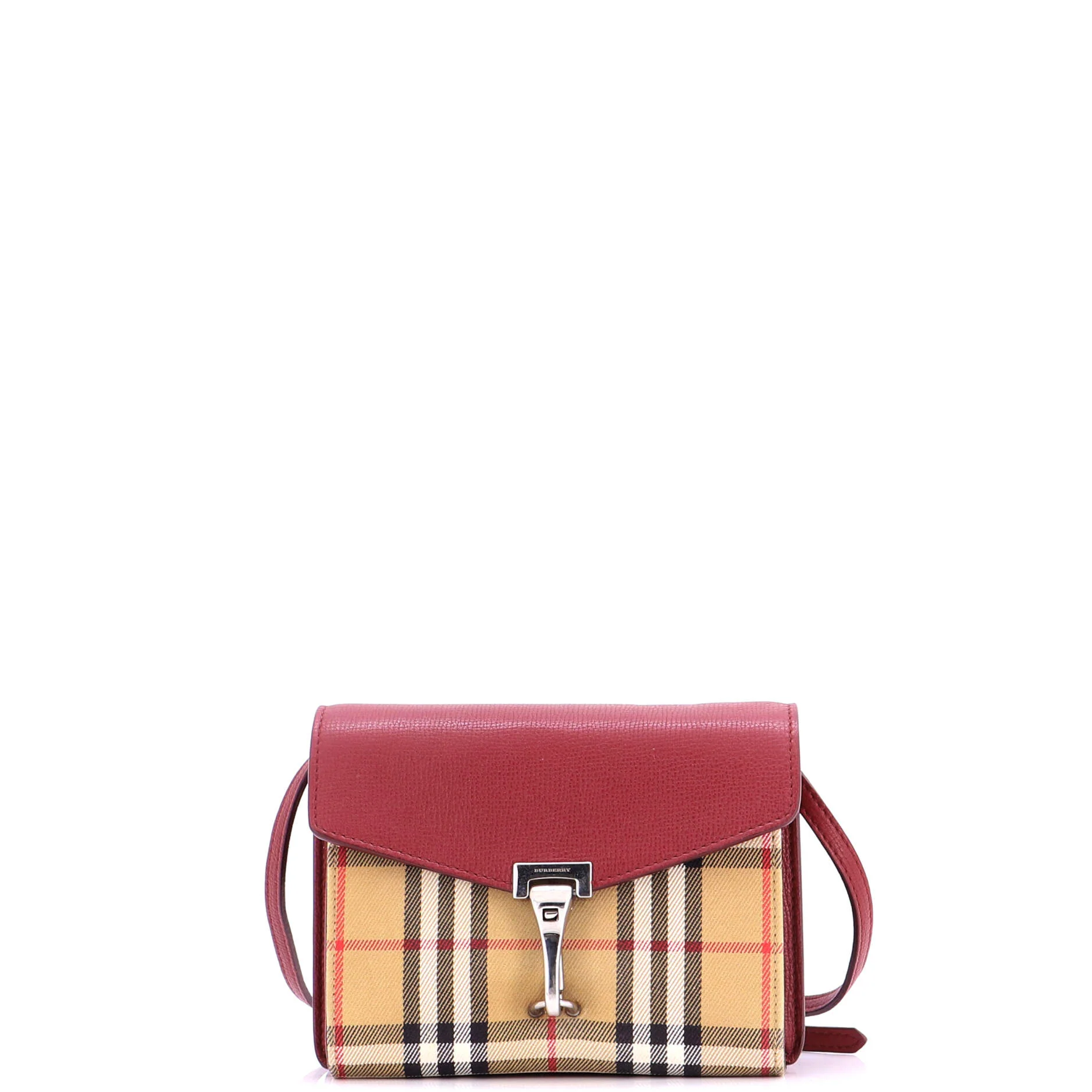 Macken Crossbody Bag Leather and Vintage Check Canvas Baby