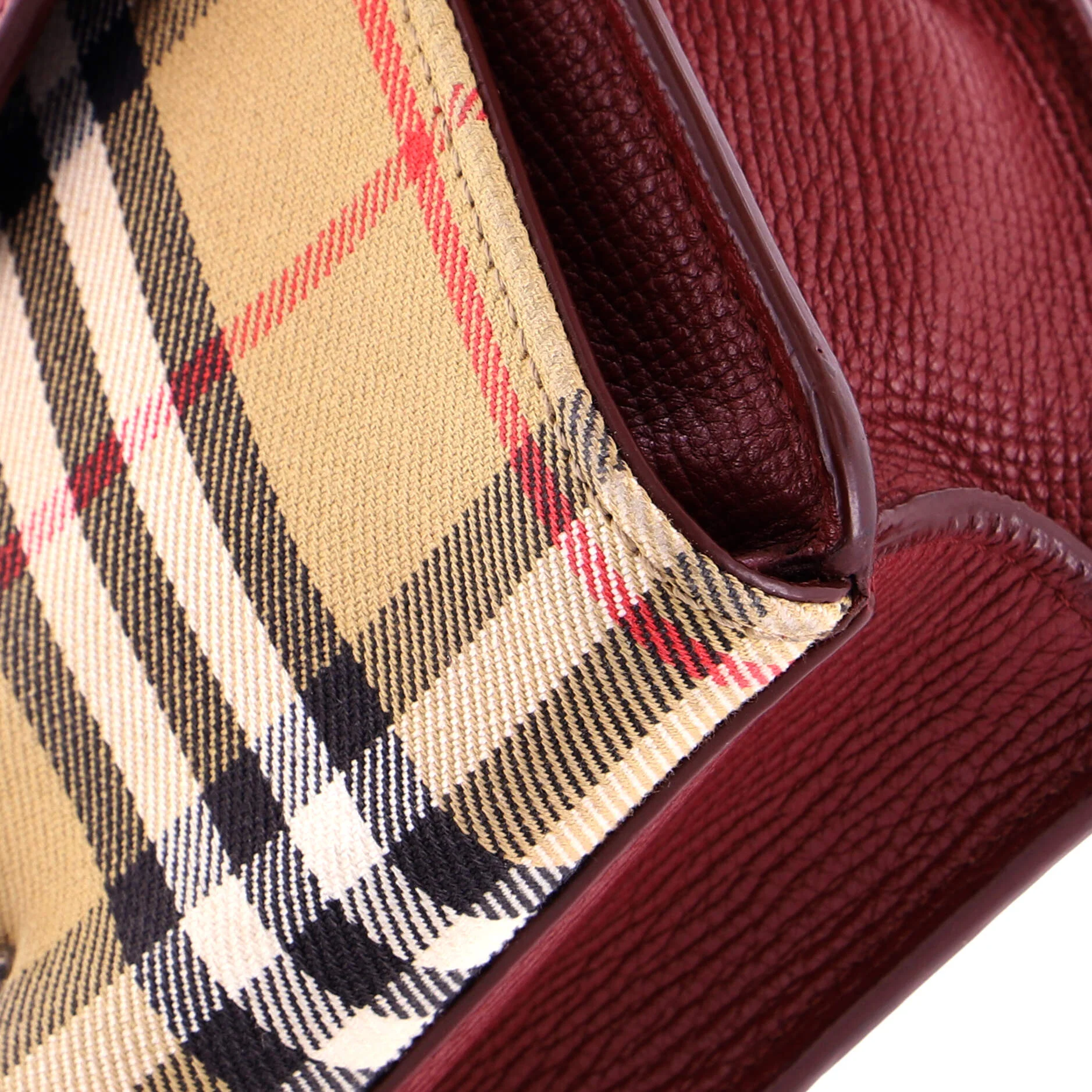 Macken Crossbody Bag Leather and Vintage Check Canvas Baby - Image 11