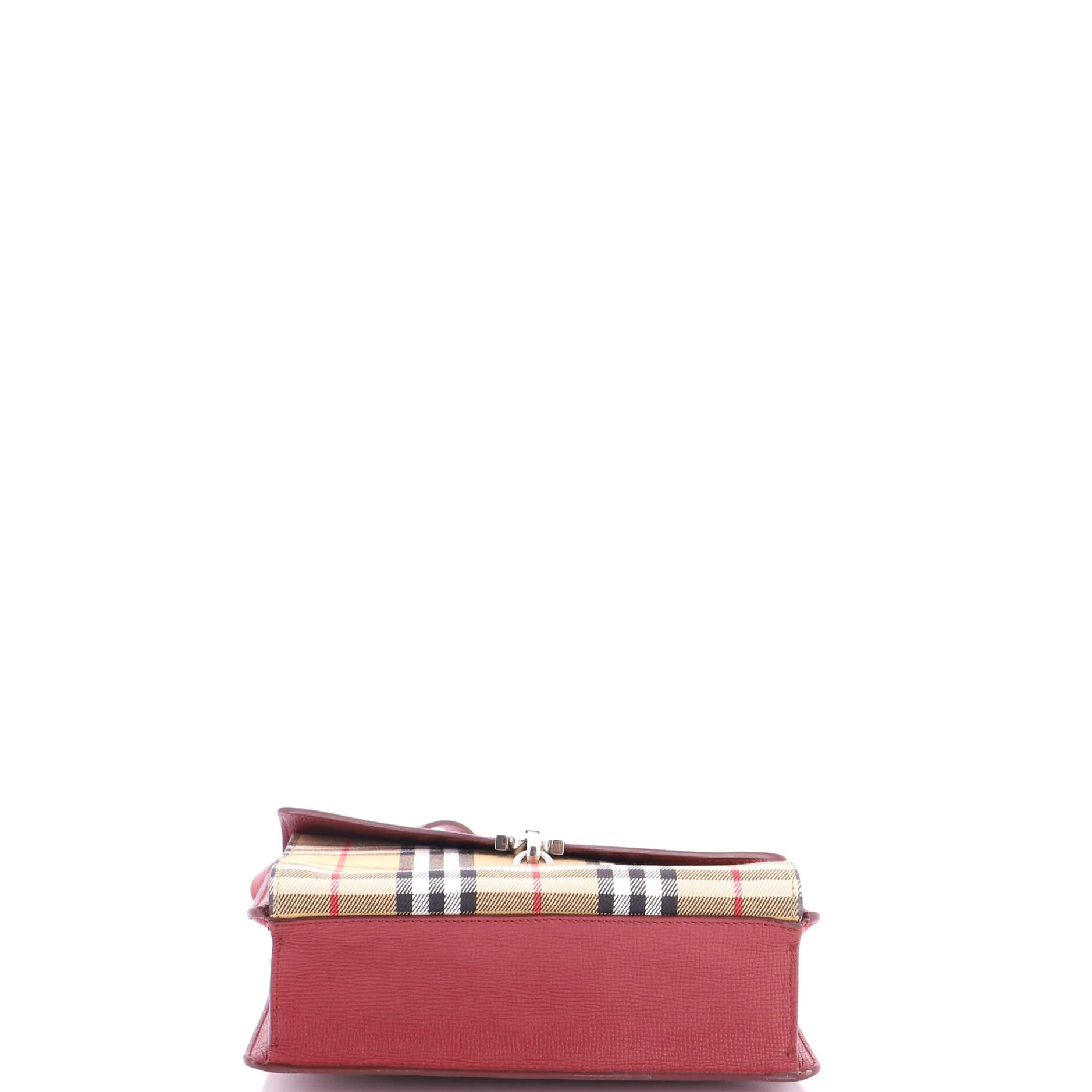 Macken Crossbody Bag Leather and Vintage Check Canvas Small - Image 4