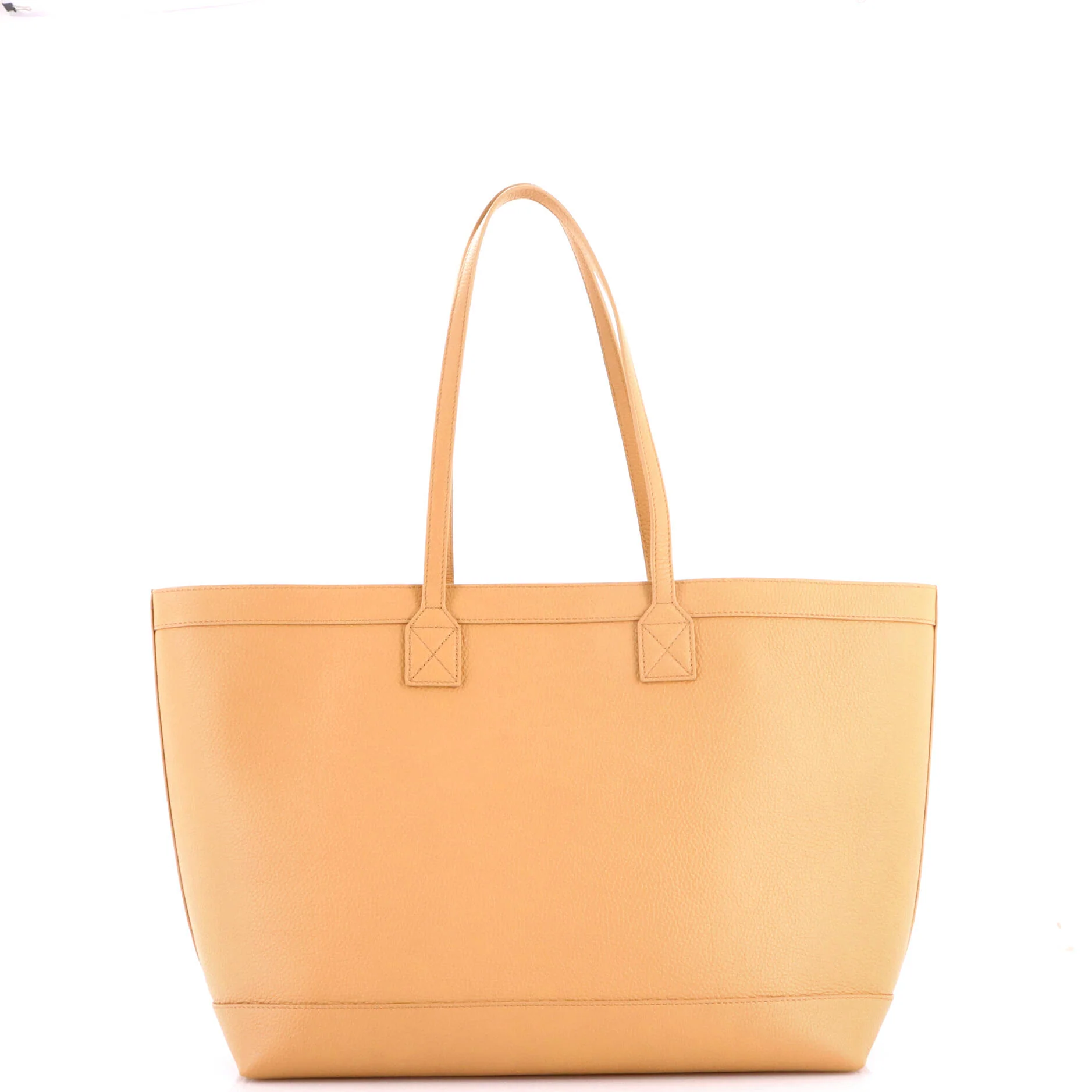 Shopping Tote Leather with Check Canvas Interior Medium - Image 3
