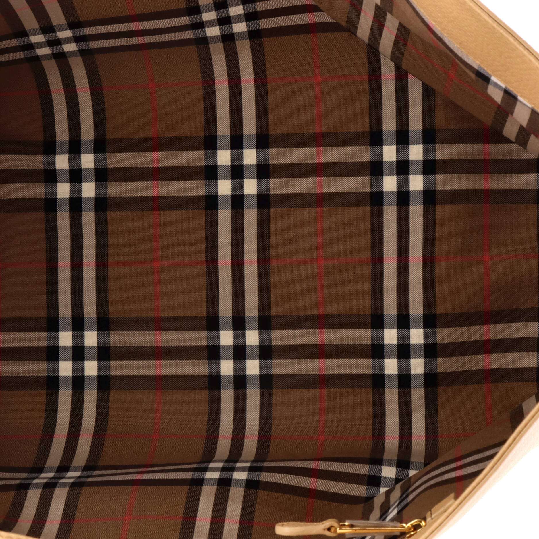 Shopping Tote Leather with Check Canvas Interior Medium - Image 5