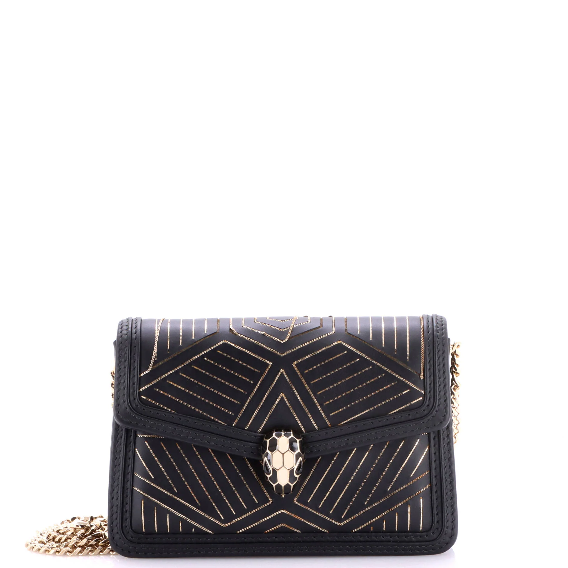 Serpenti Diamond Blast Shoulder Bag Embellished Leather Mini