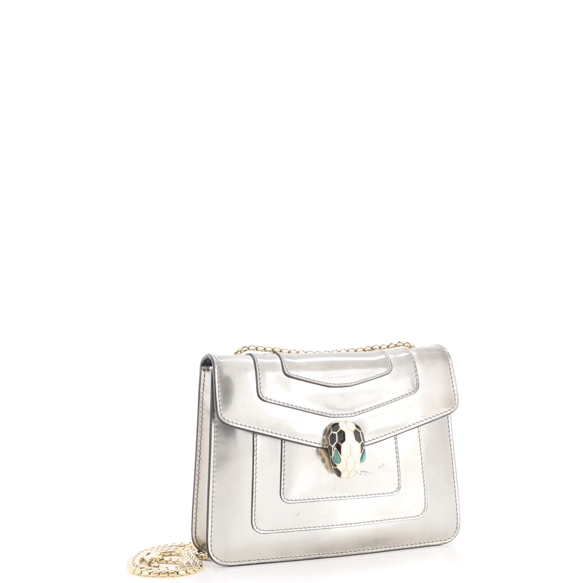 Serpenti Forever Square Shoulder Bag Metallic Leather Small - Image 2