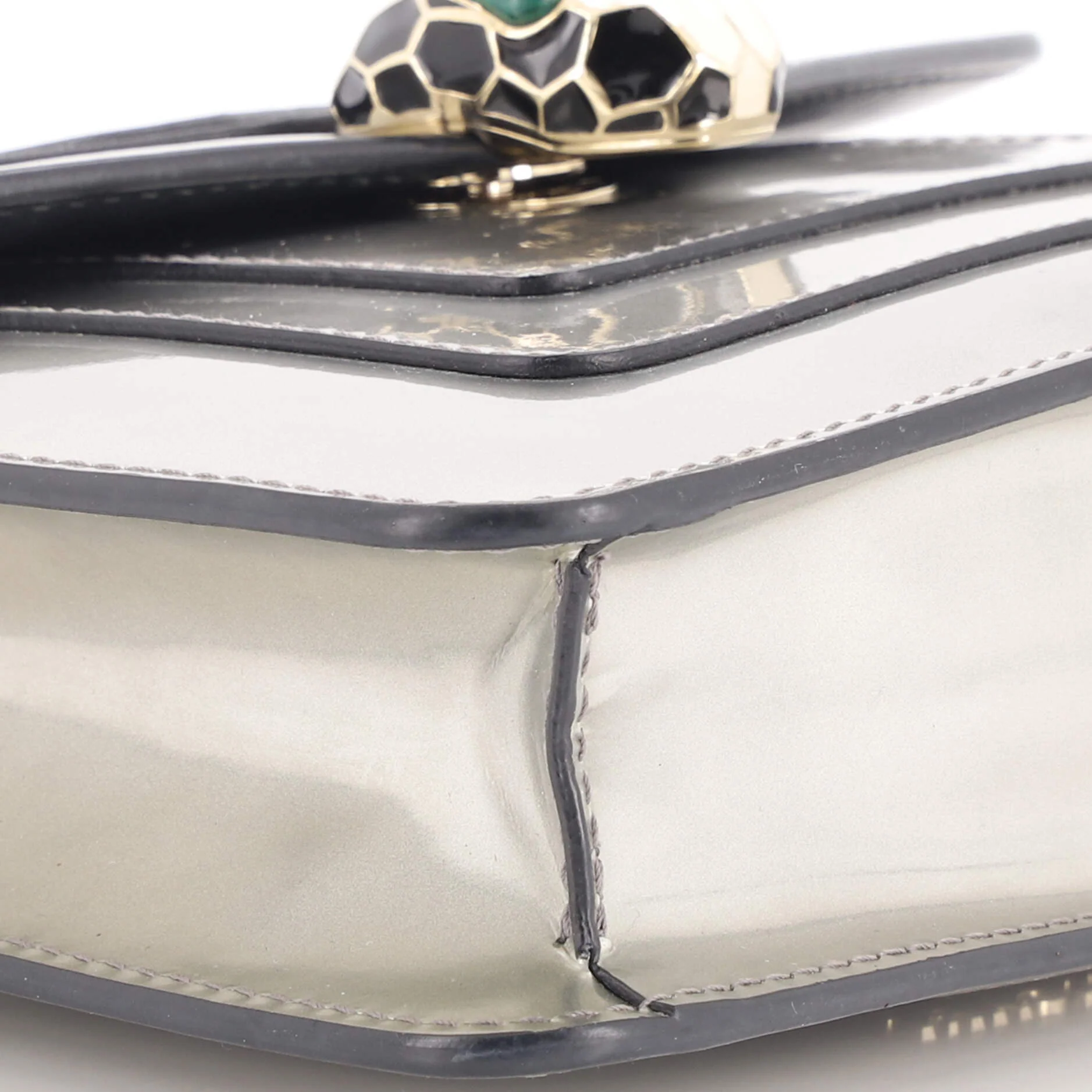 Serpenti Forever Square Shoulder Bag Metallic Leather Small - Image 6