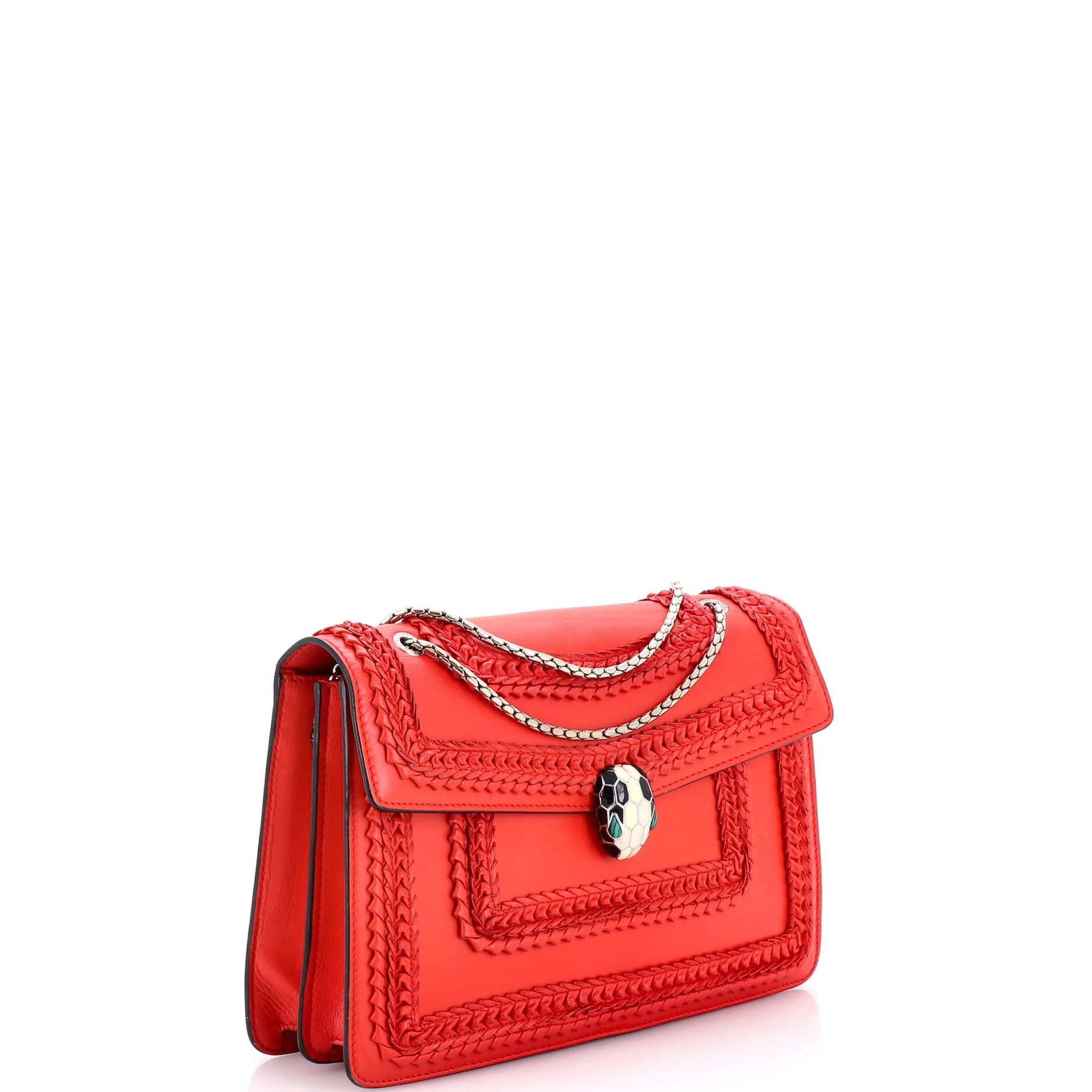 Serpenti Forever Square Shoulder Bag Plisse Leather Medium - Image 2