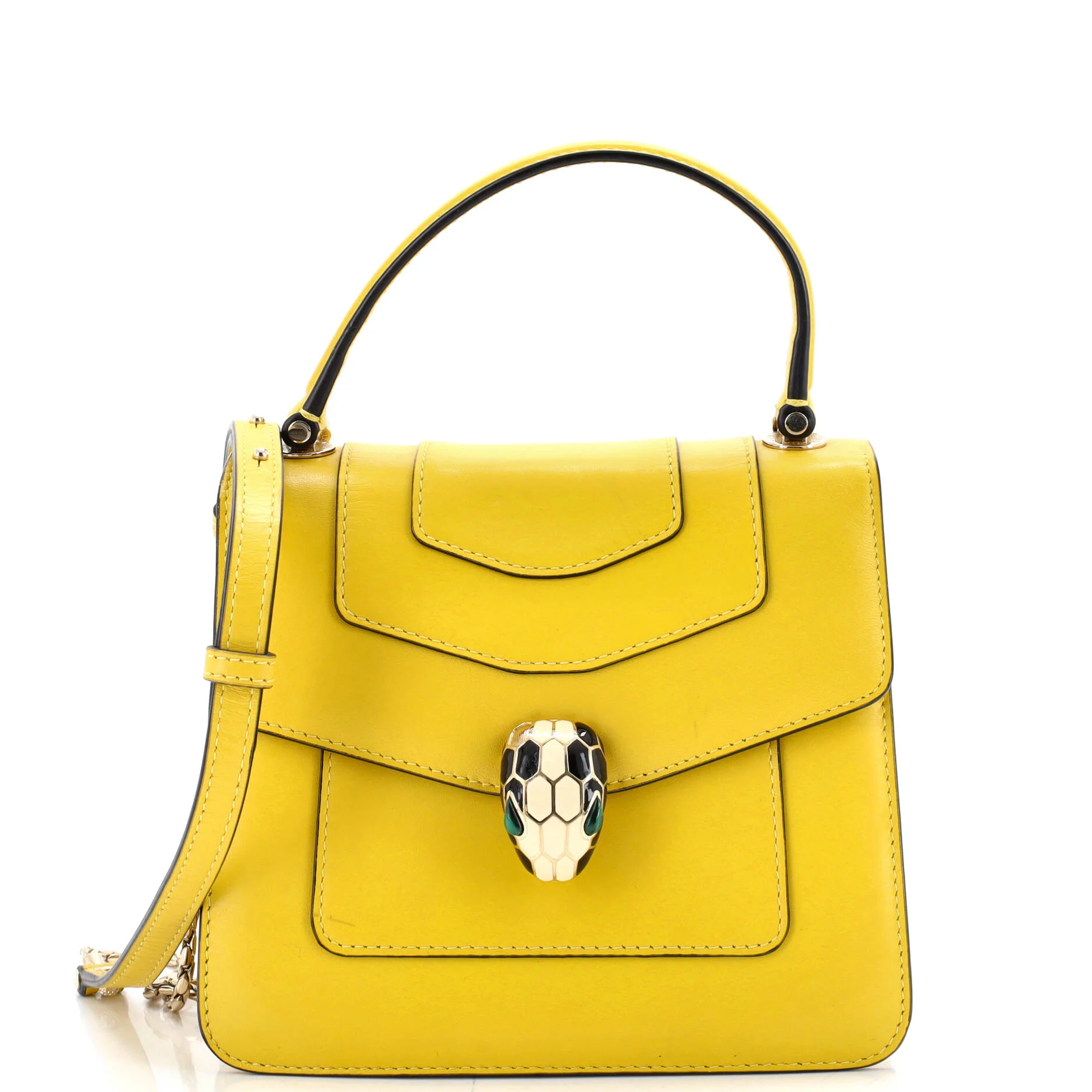 Serpenti Forever Top Handle Bag Leather Small