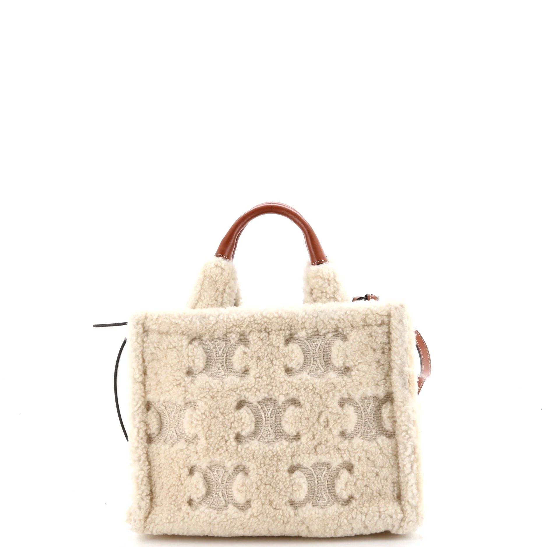 Cabas Thais Tote Triomphe Embroidered Shearling Small - Image 3