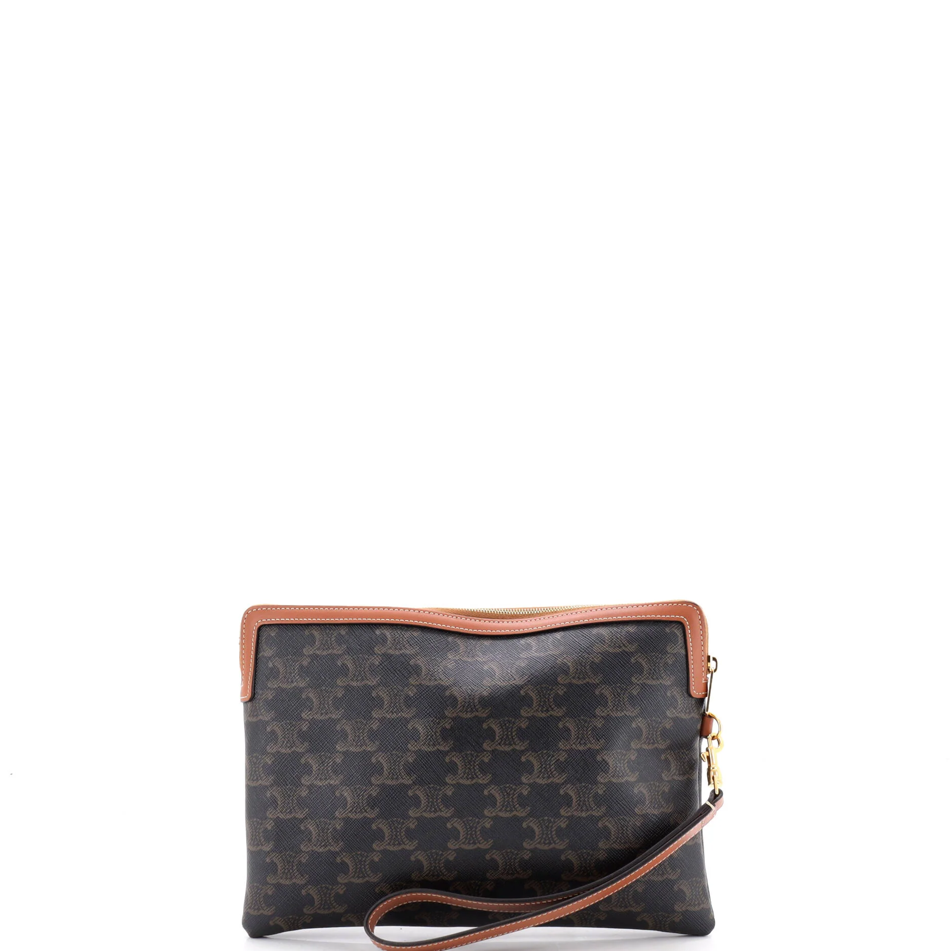 Logo Zip Wristlet Pouch Triomphe Coated Canvas Small - Image 3