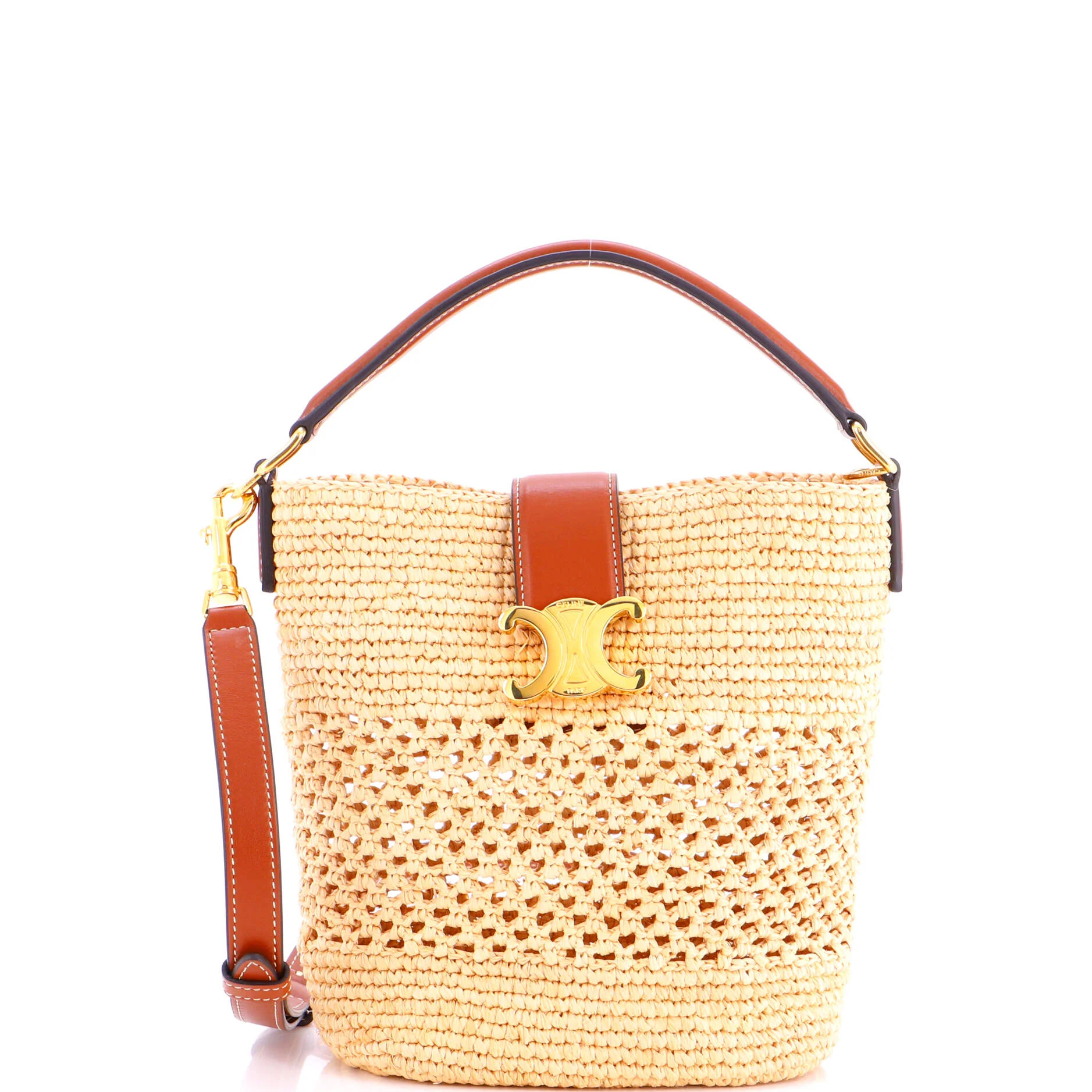 Louise Bag Raffia with Leather Small