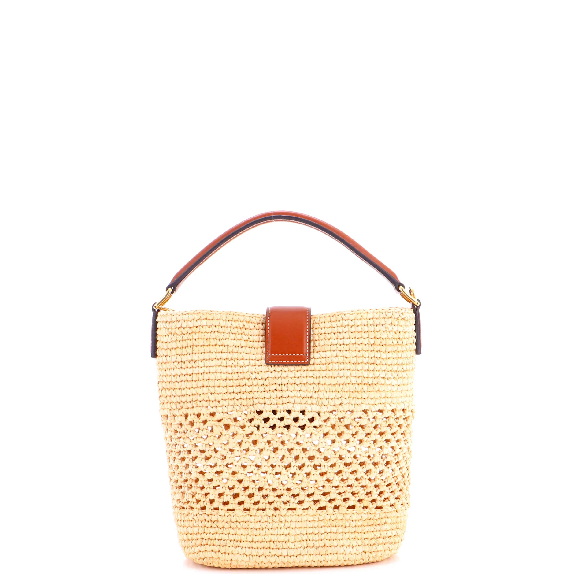 Louise Bag Raffia with Leather Small - Image 3