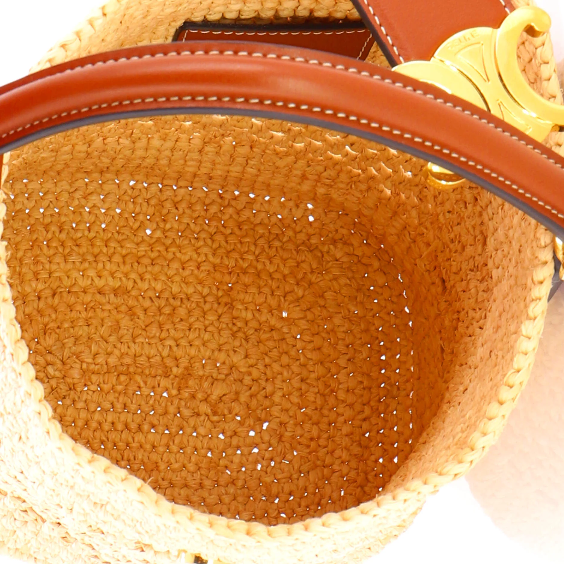 Louise Bag Raffia with Leather Small - Image 5