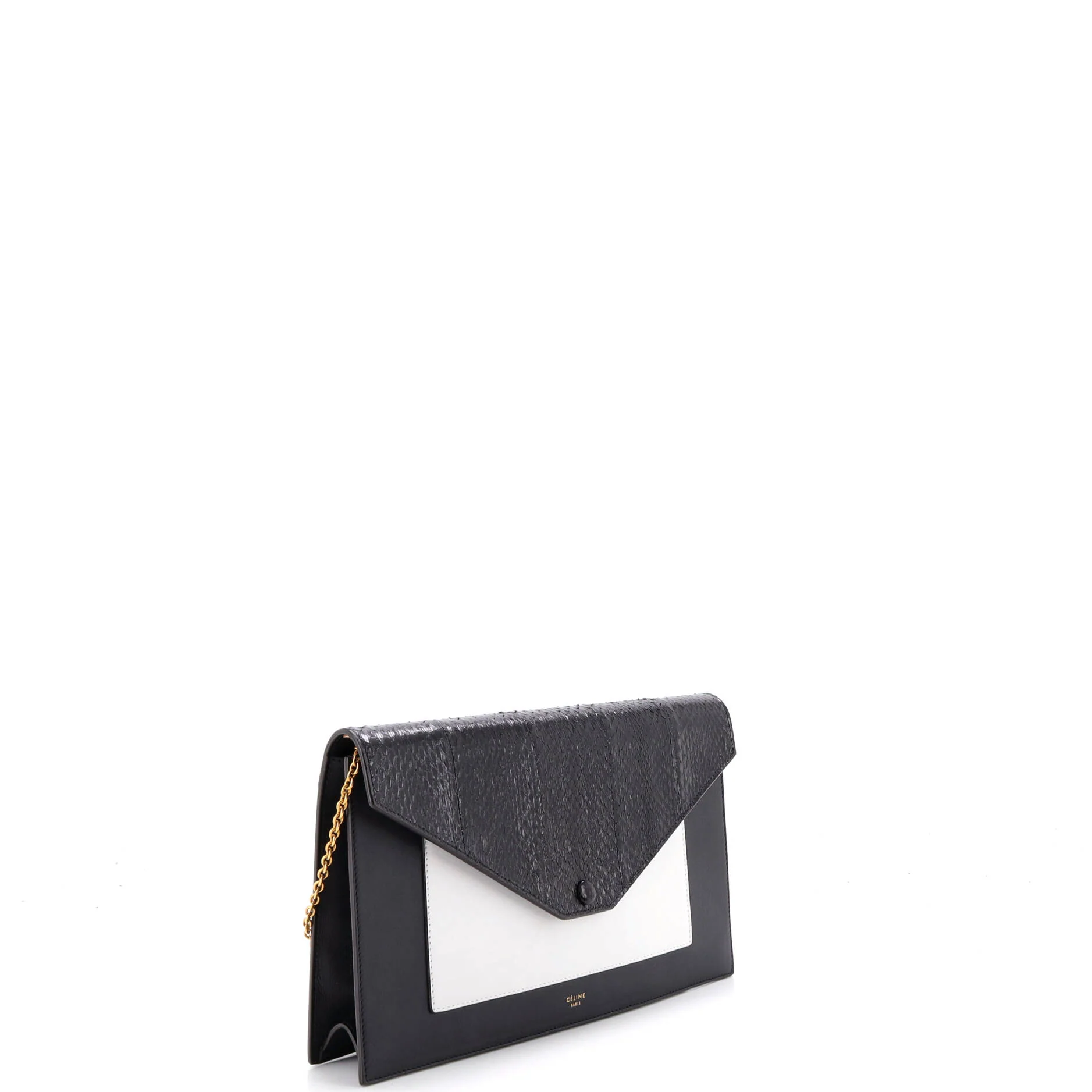 Pocket Envelope Shoulder Bag Leather with Python Medium - Image 2
