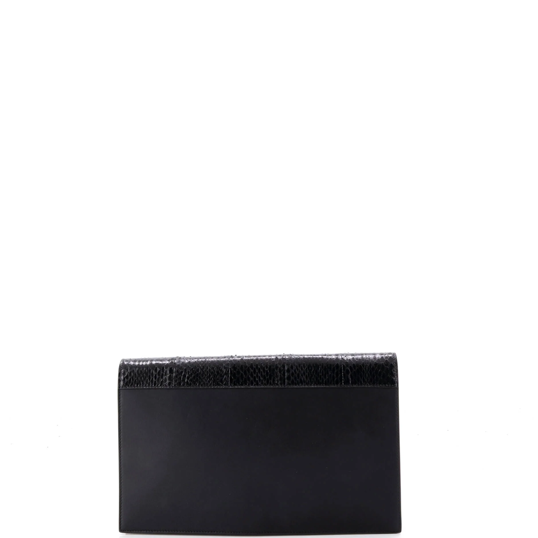 Pocket Envelope Shoulder Bag Leather with Python Medium - Image 3