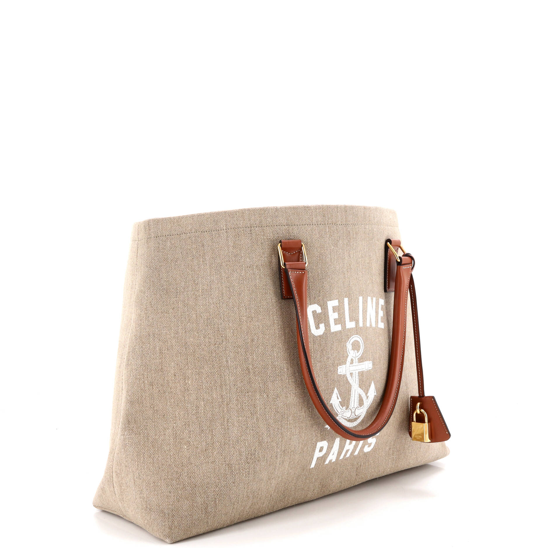 St. Tropez Horizontal Cabas Tote Canvas with Leather - Image 2