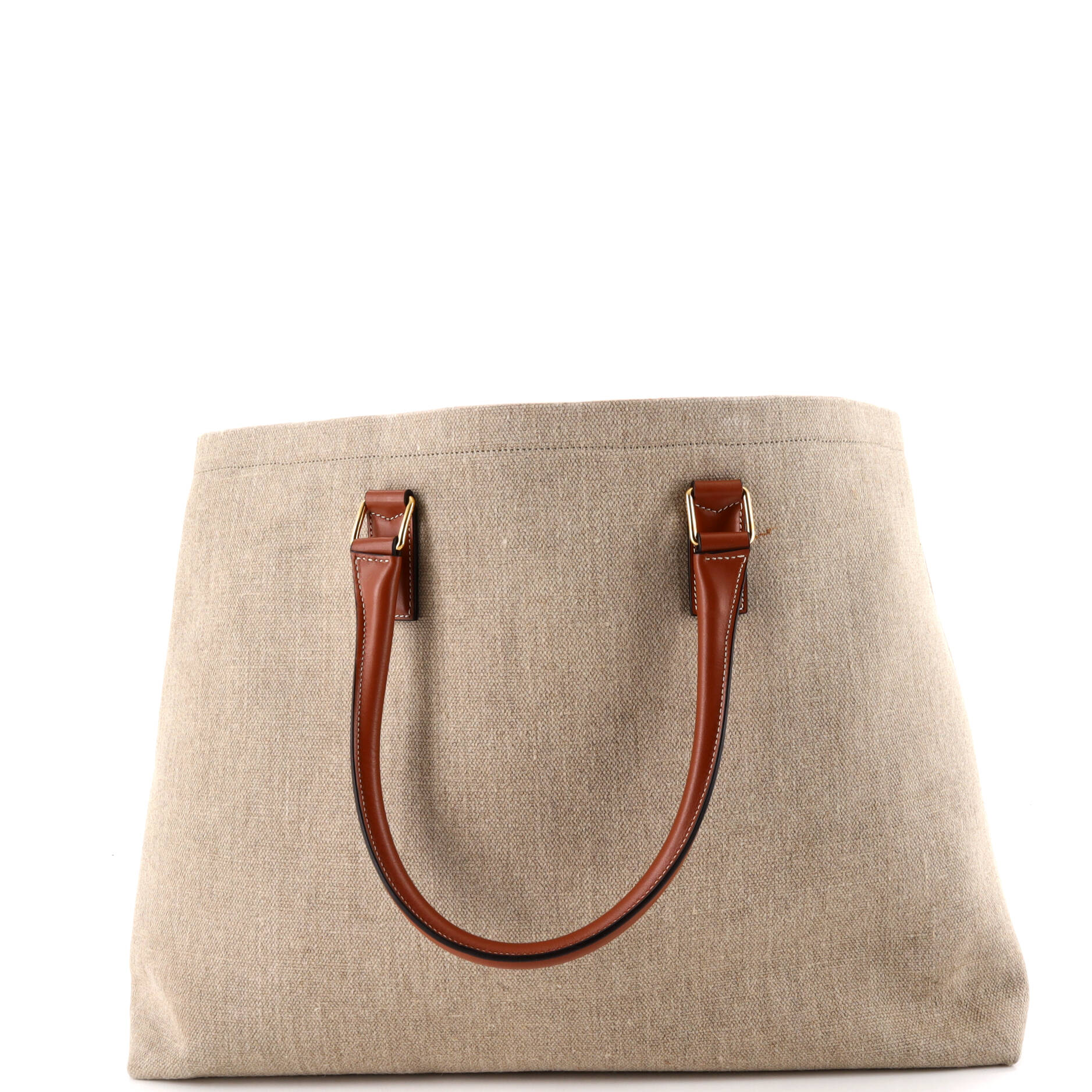 St. Tropez Horizontal Cabas Tote Canvas with Leather - Image 3