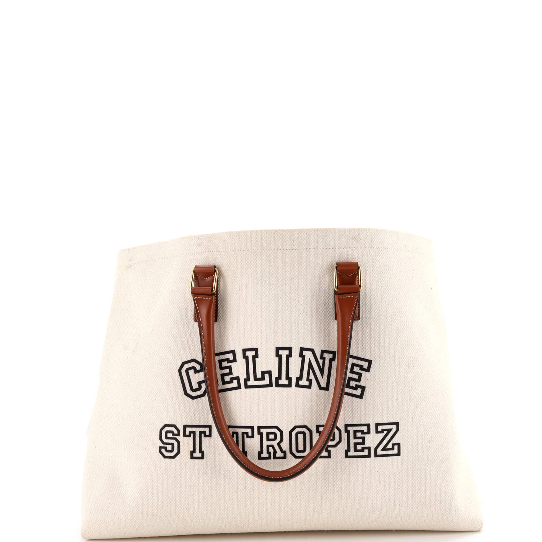 St. Tropez Horizontal Cabas Tote Canvas with Leather