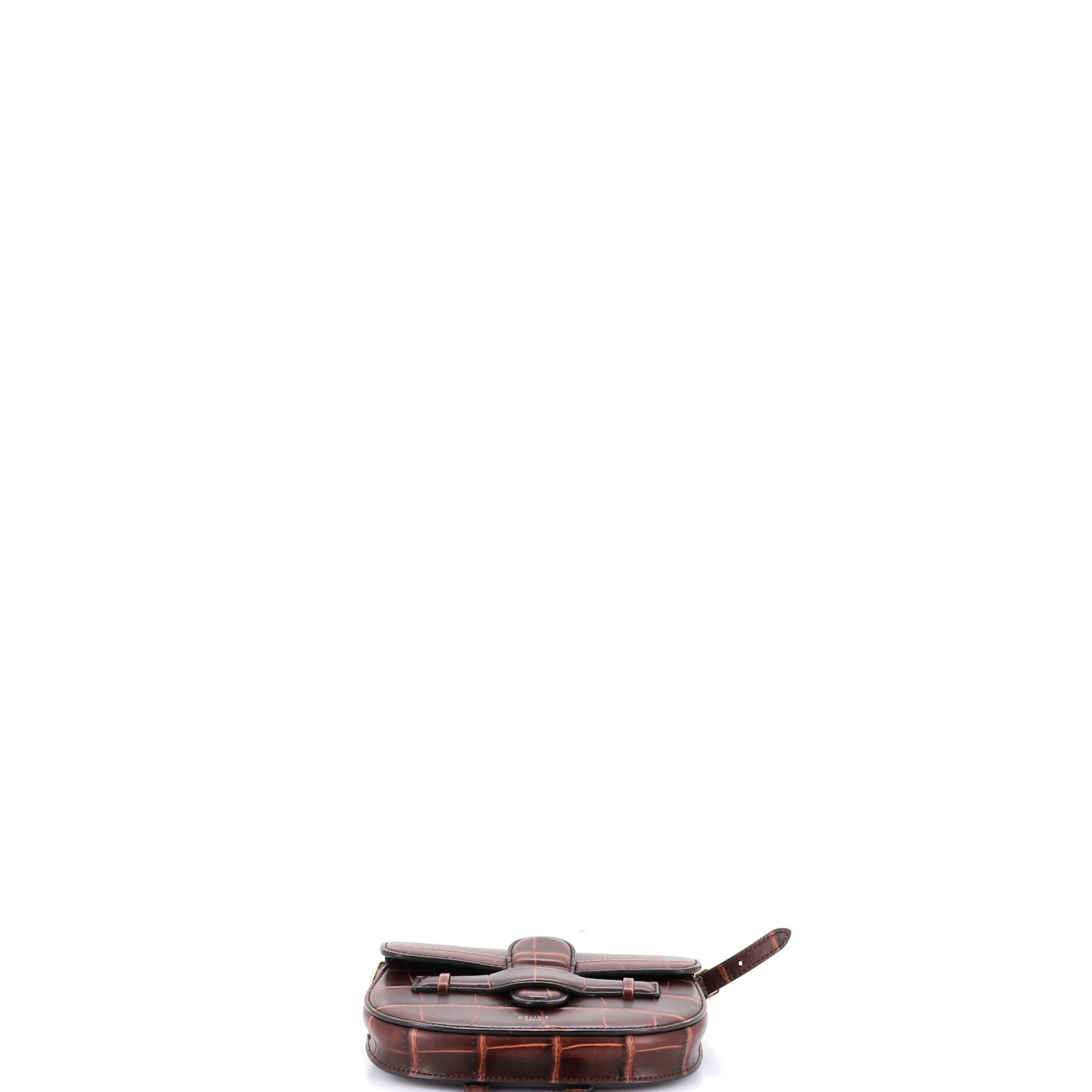 Symmetrical Shoulder Bag Crocodile Embossed Leather Mini - Image 4
