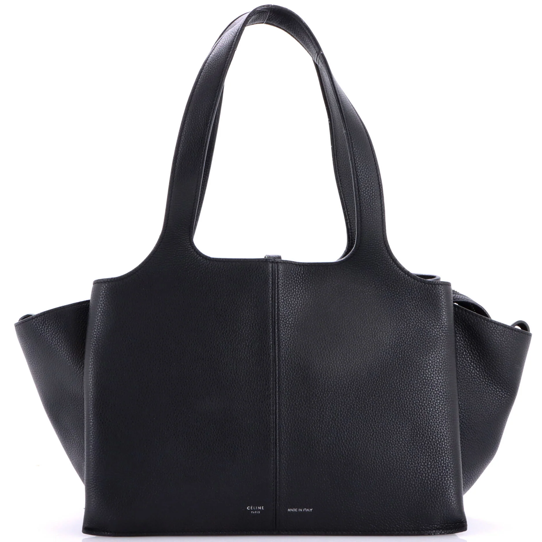 Tri-Fold Shoulder Bag Grained Calfskin Small