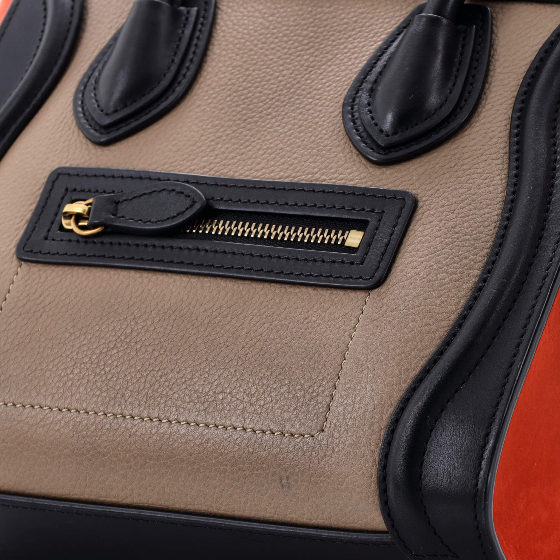 Tricolor Luggage Bag Leather Nano - Image 6