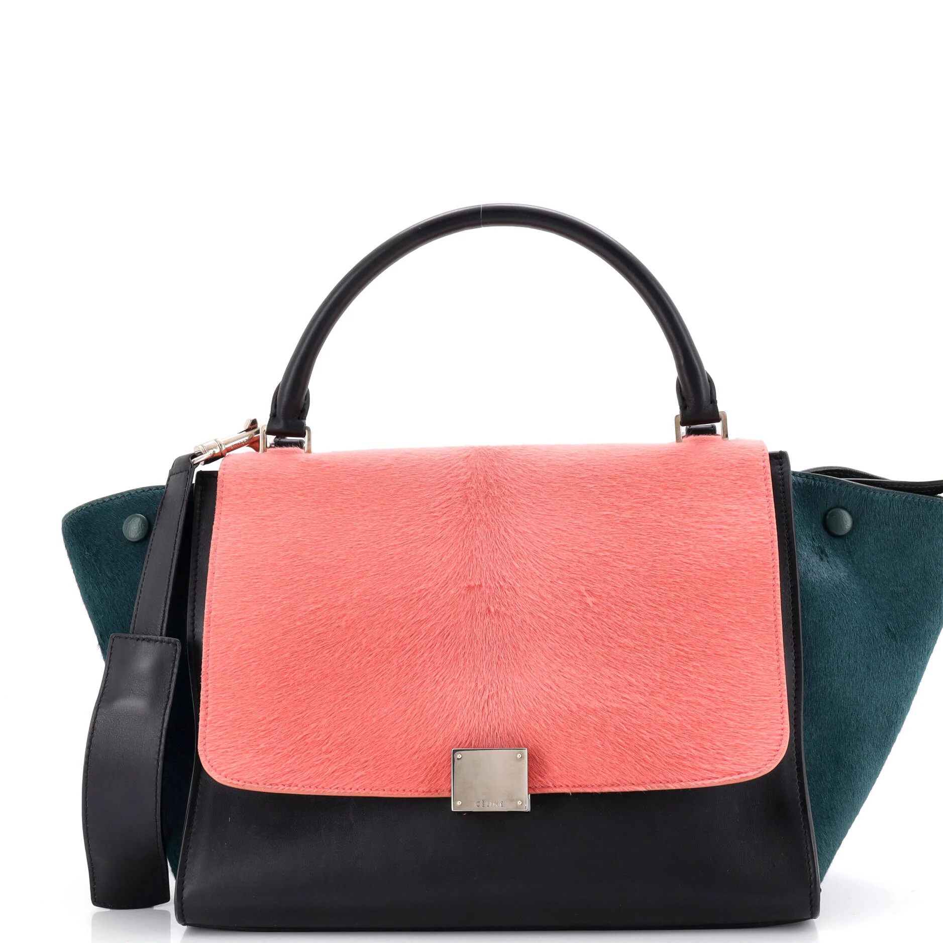 Tricolor Trapeze Bag Pony Hair Medium