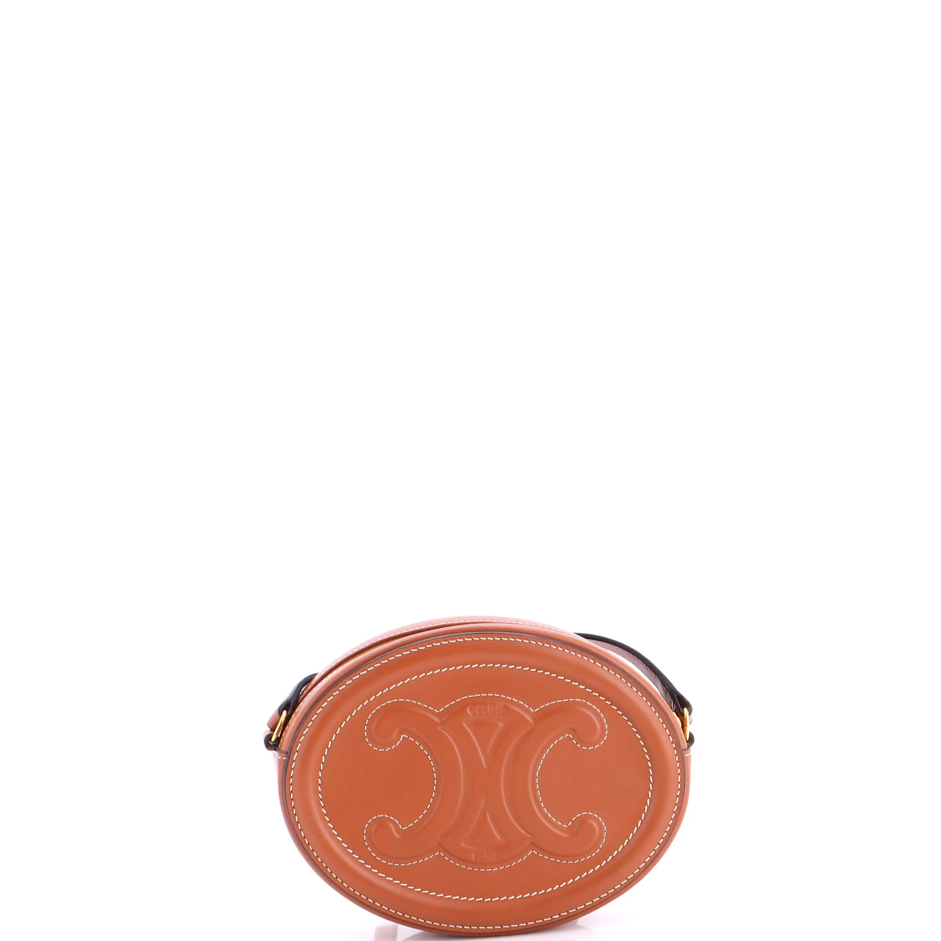 Triomphe Oval Crossbody Bag Leather Mini - Image 3