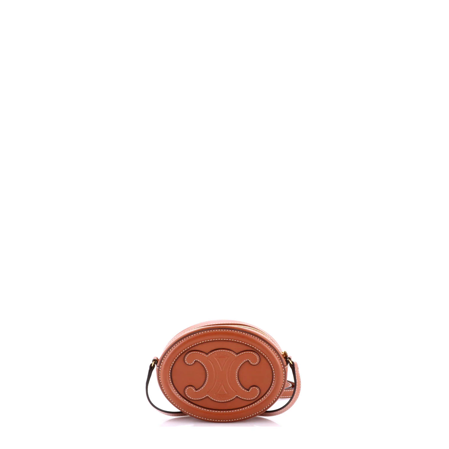 Triomphe Oval Crossbody Bag Leather Mini - Image 3