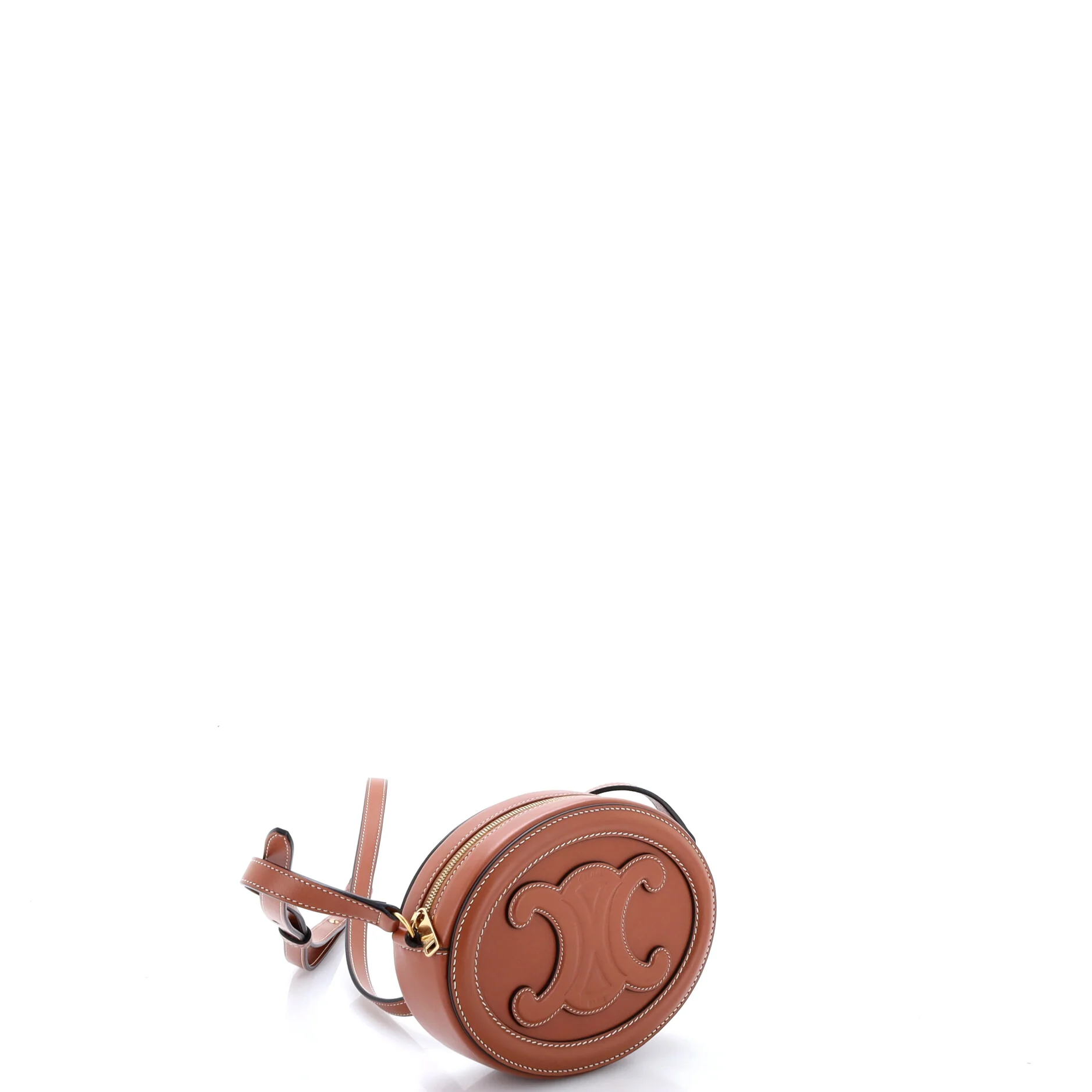 Triomphe Oval Crossbody Bag Leather Mini - Image 2