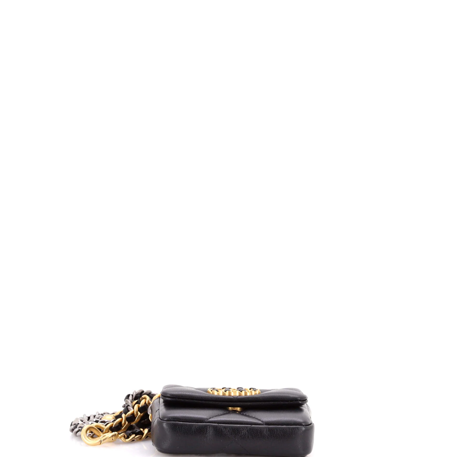 19 Convertible Flap Coin Purse With Chain Quilted Lambskin - Image 5