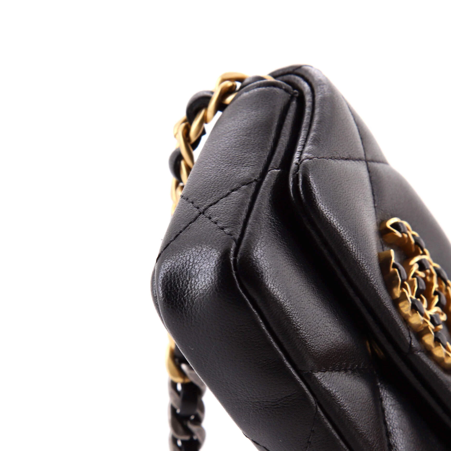 19 Convertible Flap Coin Purse With Chain Quilted Lambskin - Image 7