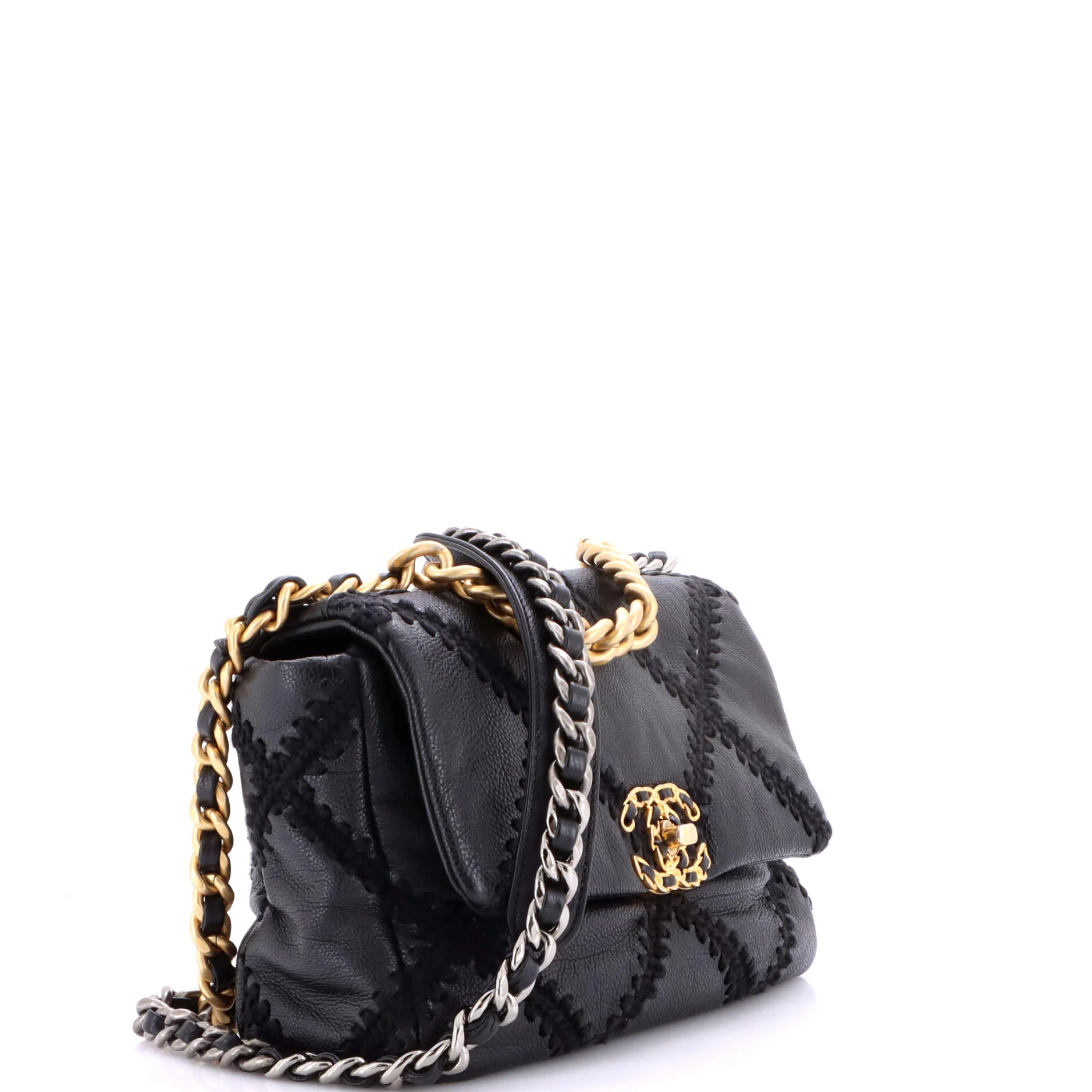 19 Flap Bag Crochet Quilted Calfskin Medium - Image 3
