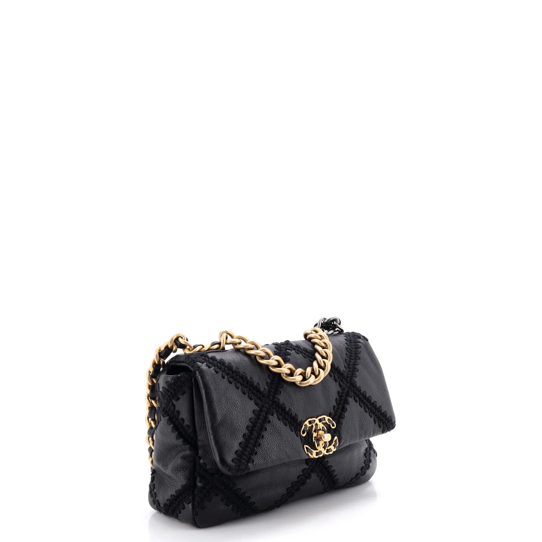 19 Flap Bag Crochet Quilted Calfskin Medium - Image 2